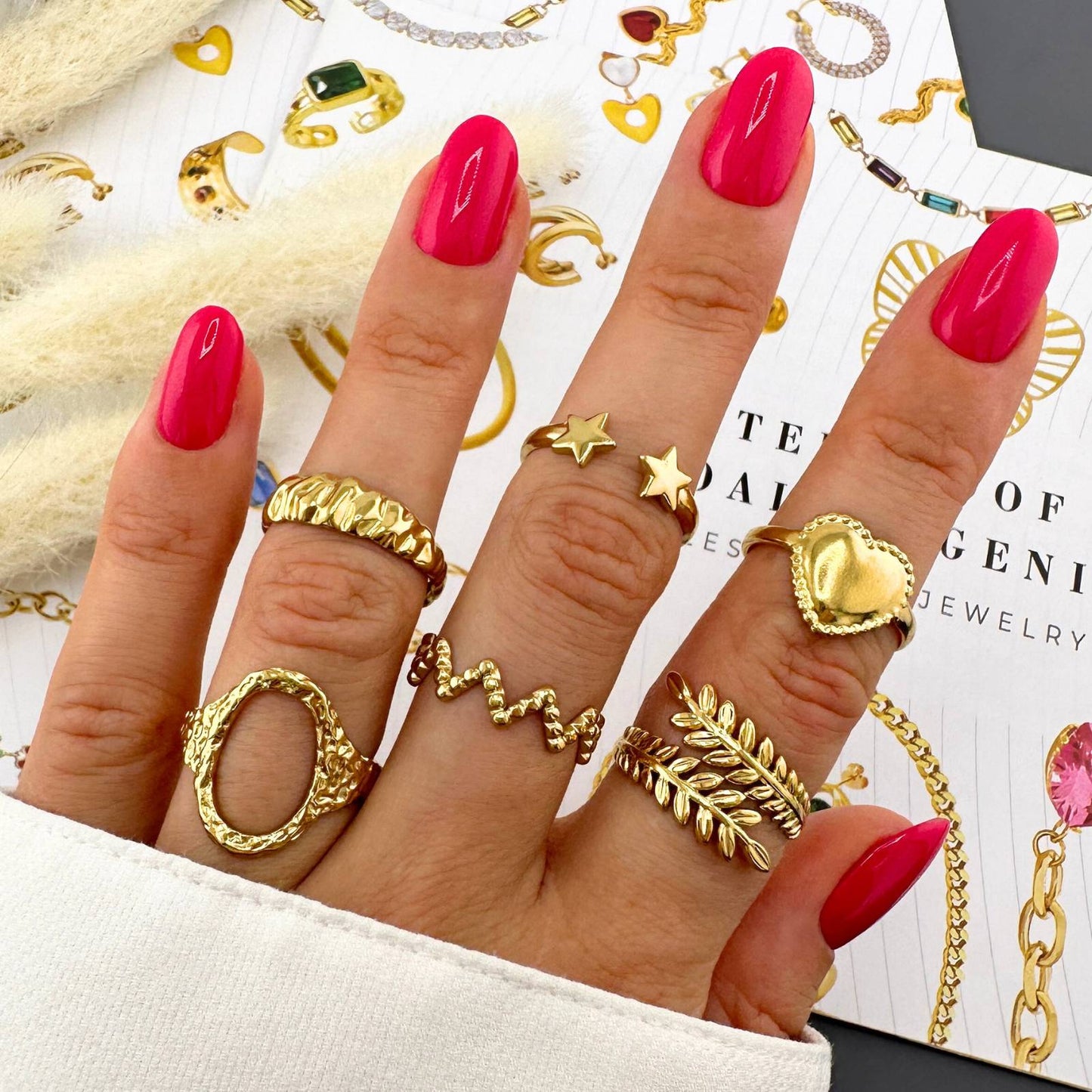 18K gold plated Stainless steel finger ring, Intensity 87101-0-7