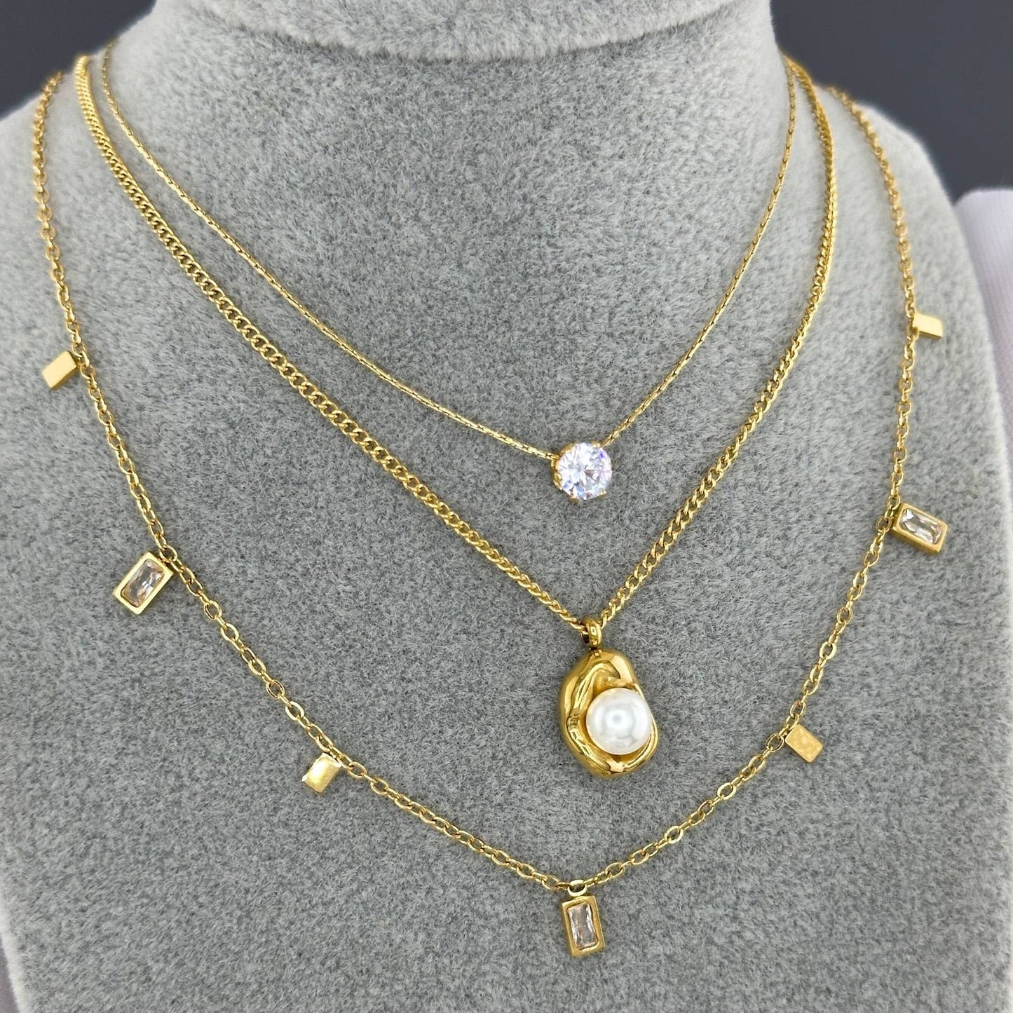 18K gold plated Stainless steel necklace, Intensity 87332-0
