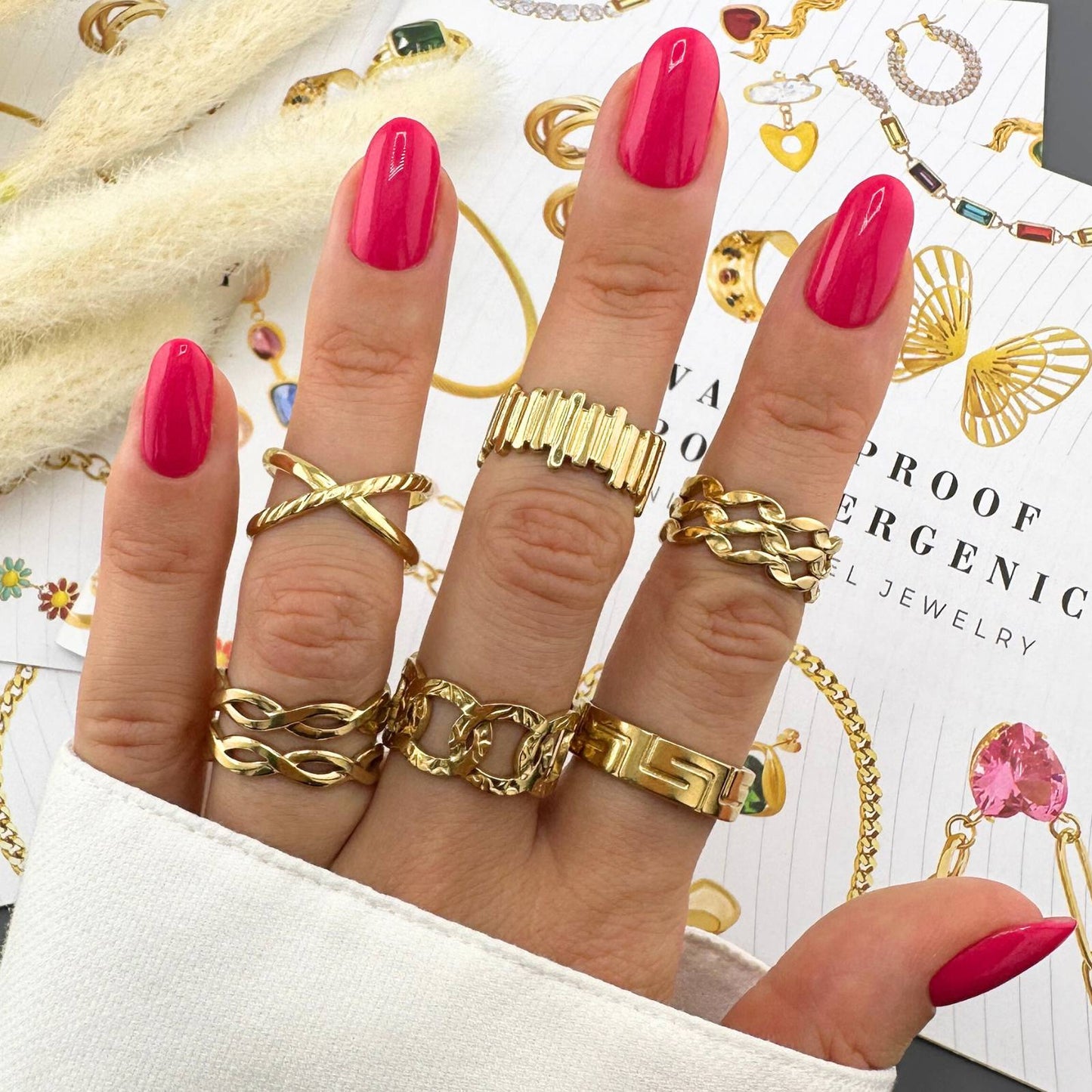 18K gold plated Stainless steel finger ring, Intensity 88501-0-6.5