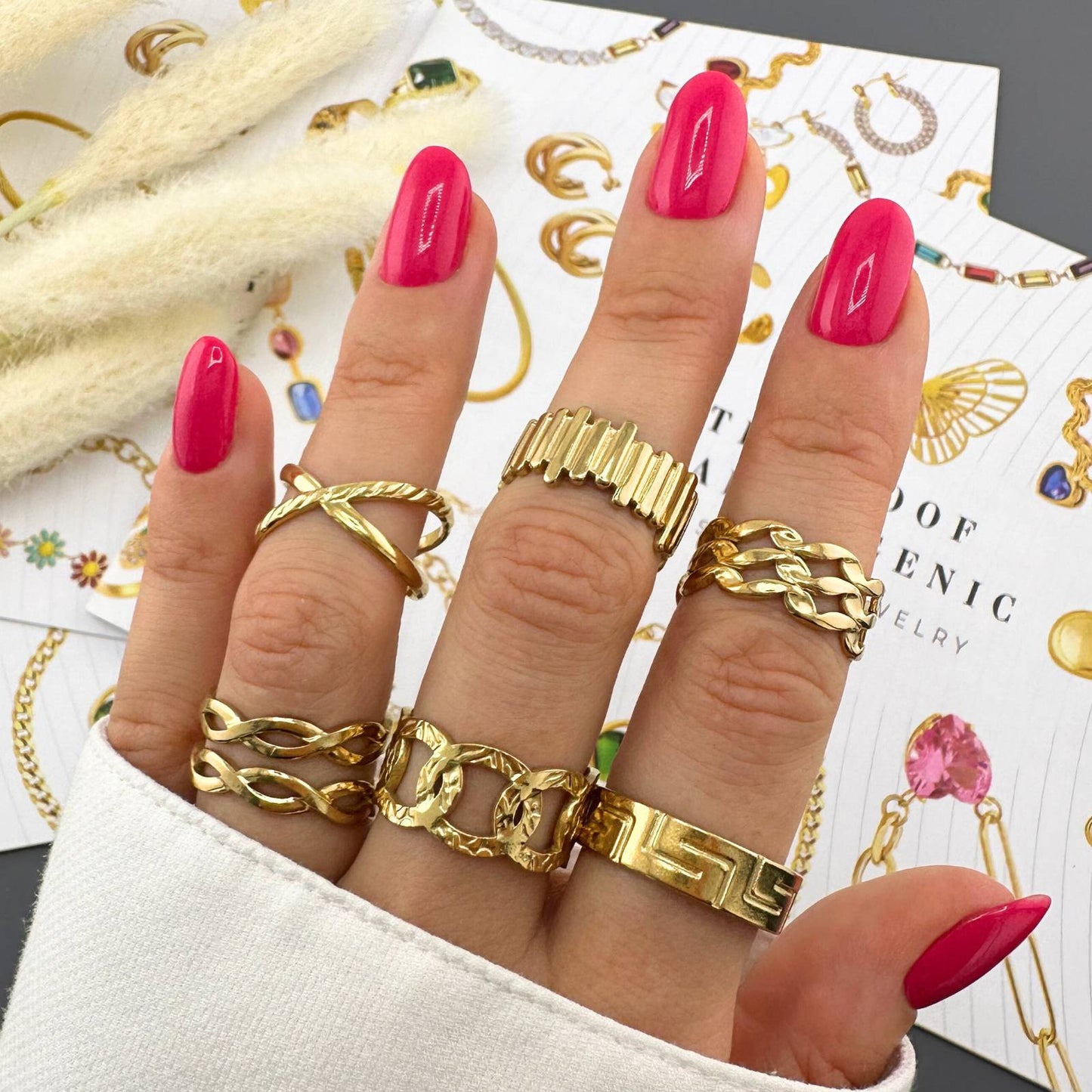 18K gold plated Stainless steel finger ring, Intensity 88501-0-6.5