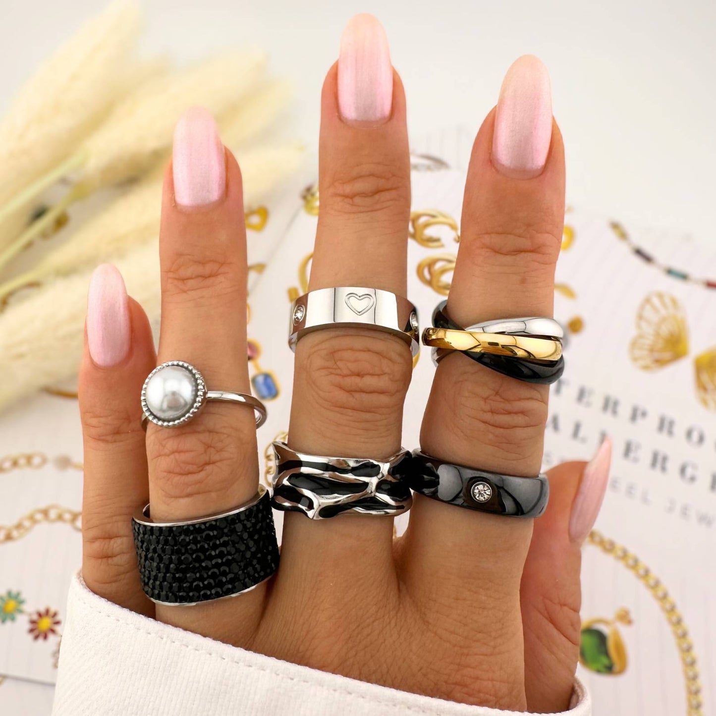 18K gold plated Stainless steel finger ring, Intensity 88128-0-8.5
