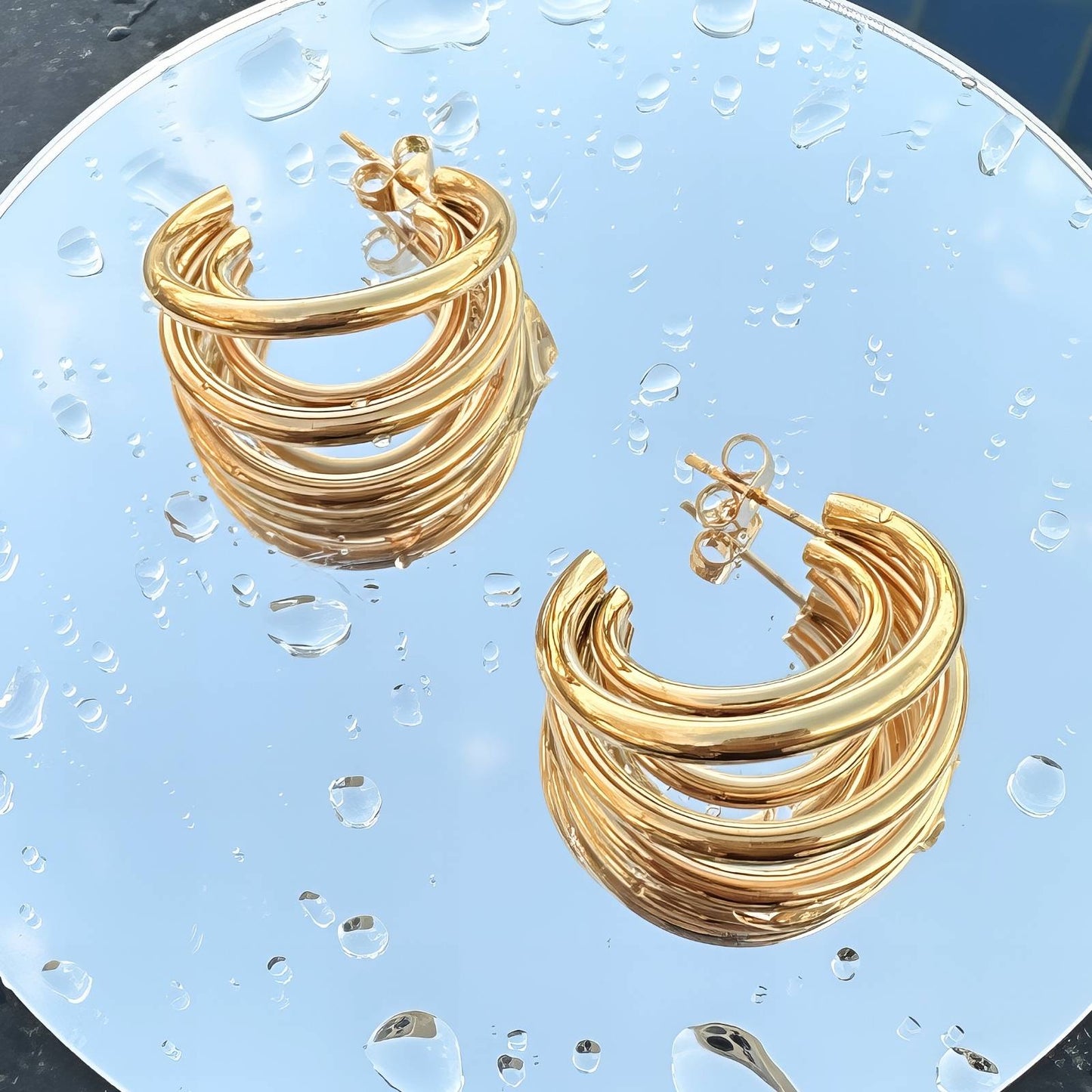 18K gold plated Stainless steel earrings, Intensity 88011-0