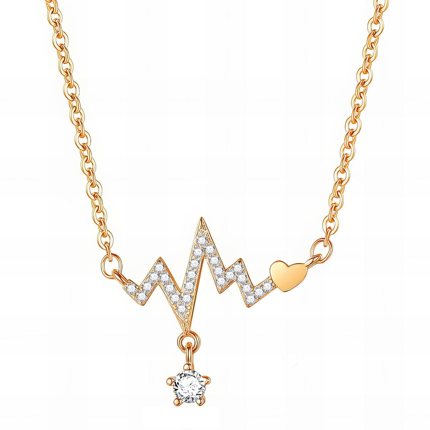 18K gold plated Stainless steel Heart necklace, Ellis jewellery 88308-0