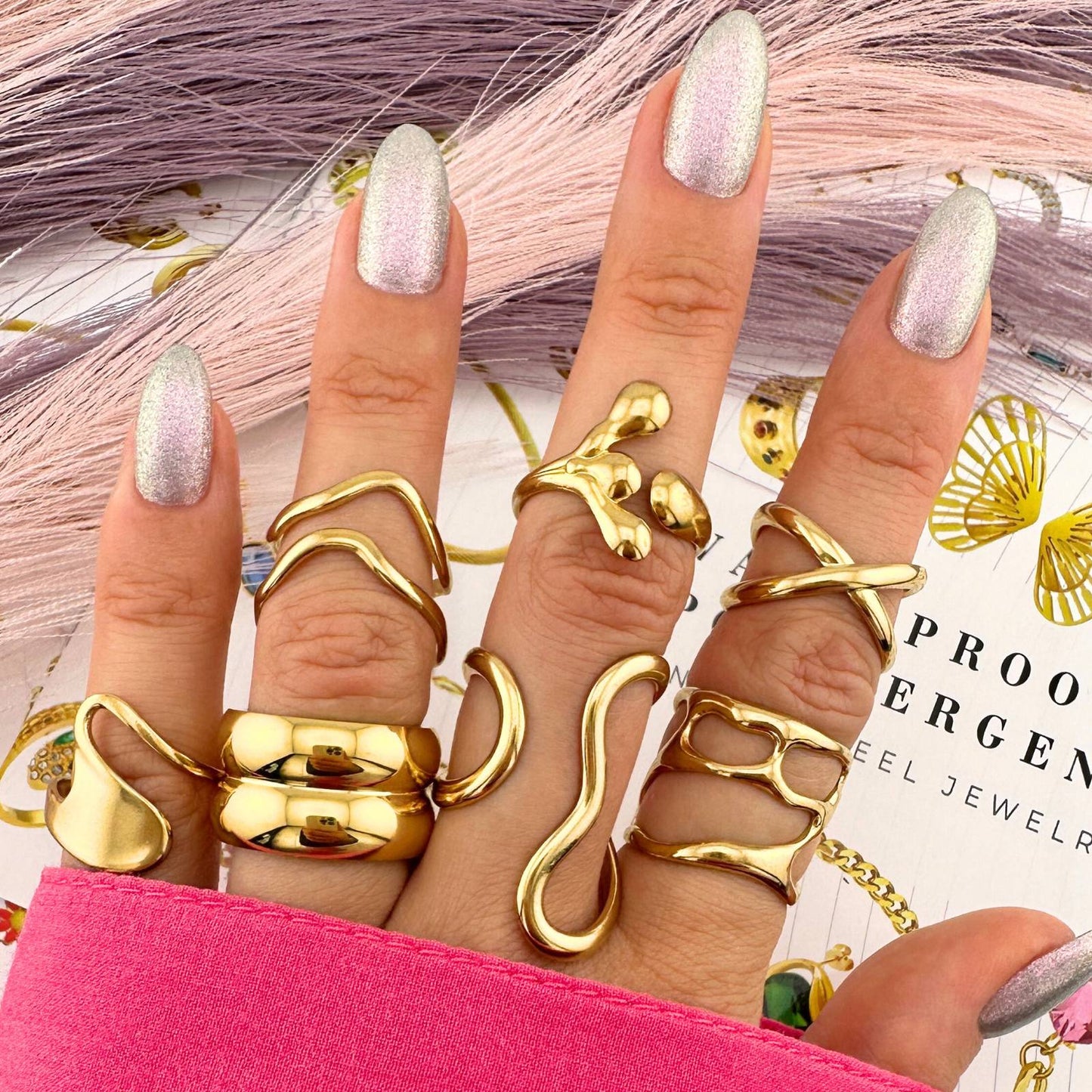 18K gold plated Stainless steel finger ring, Intensity 89694-0