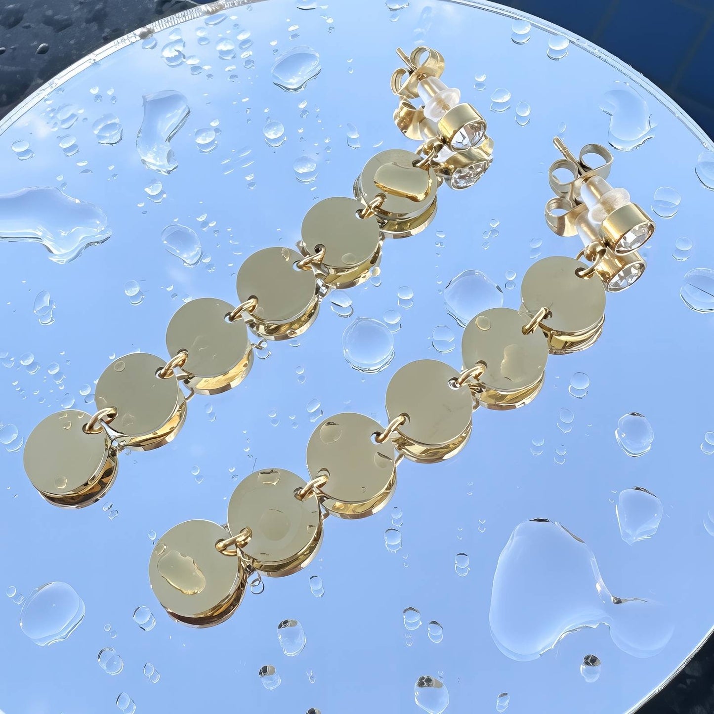 18K gold plated Stainless steel earrings, Intensity88232-0