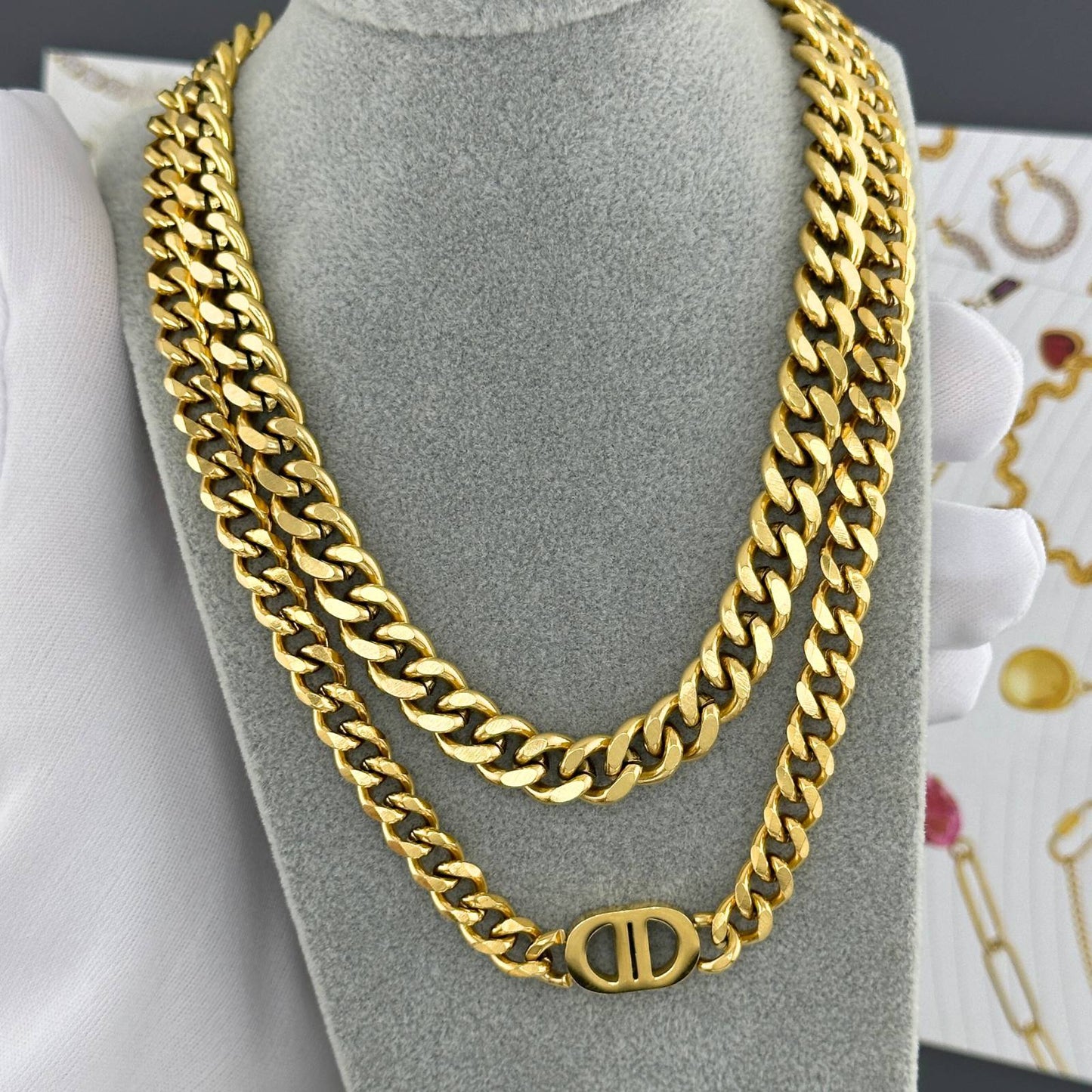 18K gold plated Stainless steel necklace, Intensity 87331-0