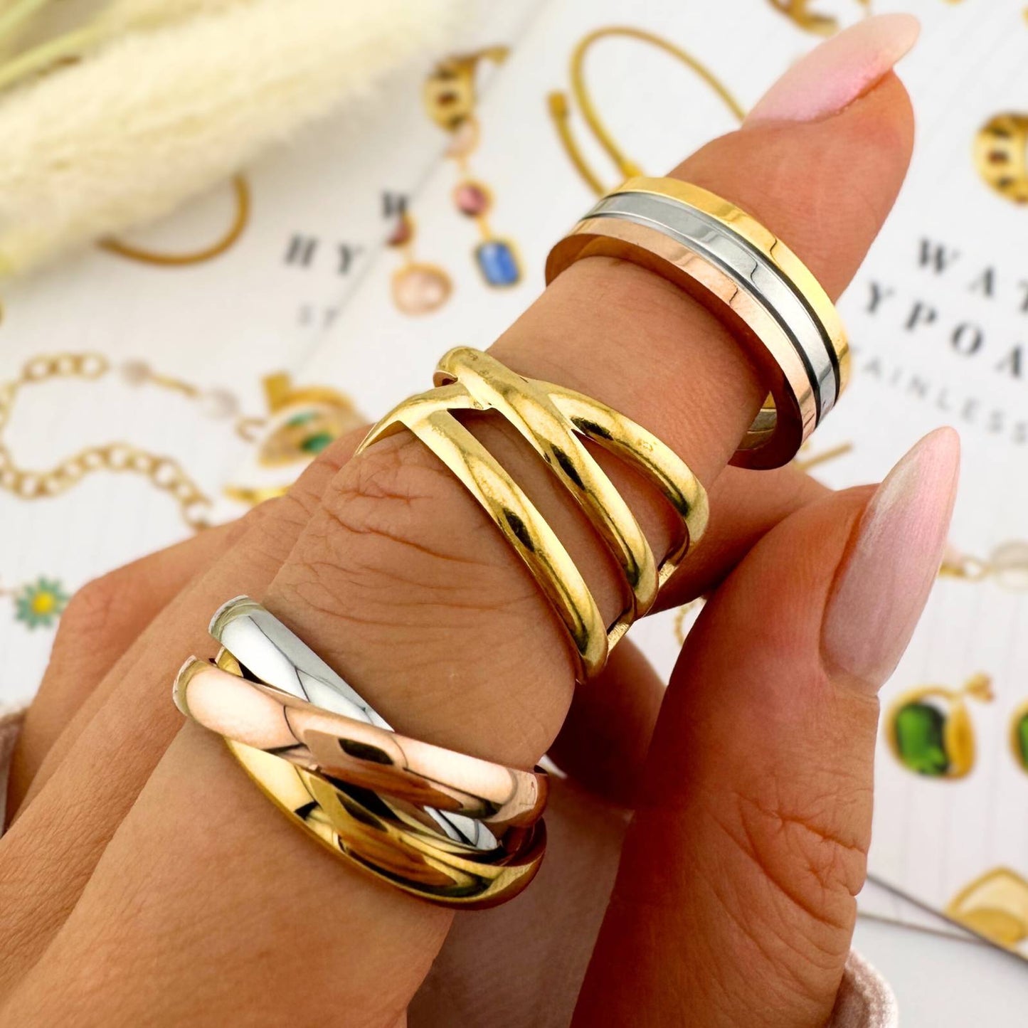 18K gold plated Stainless steel finger ring, Intensity 87634-0