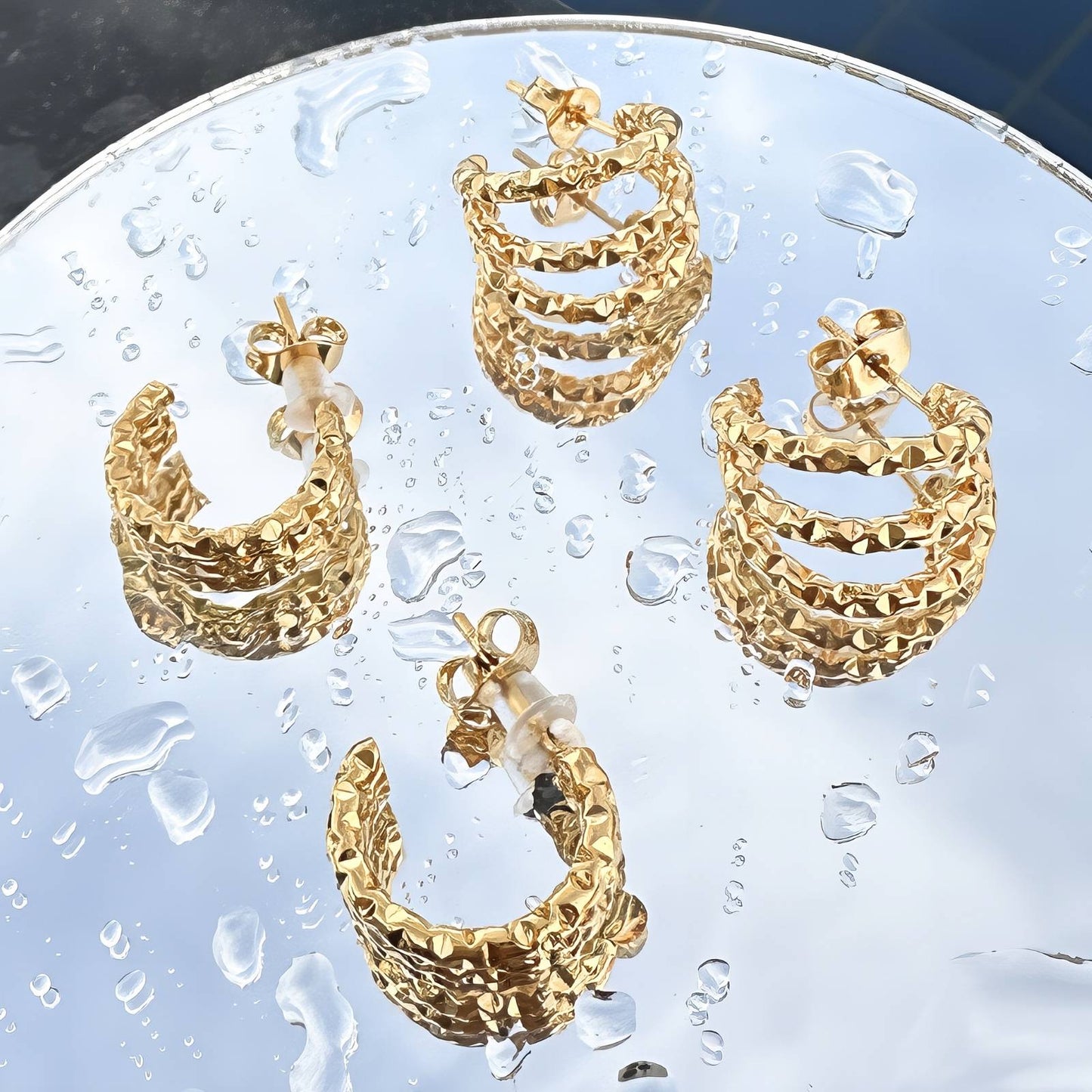 18K gold plated Stainless steel earrings, Intensity 87233-0