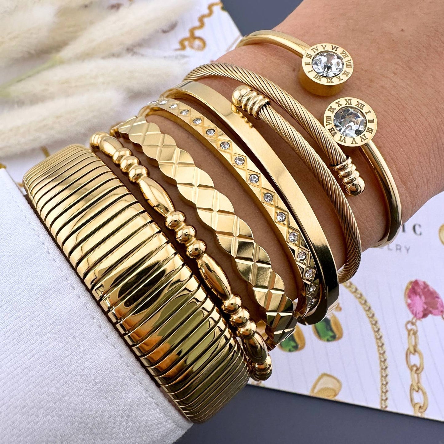 18K gold plated Stainless steel bracelet, Intensity 87413-0