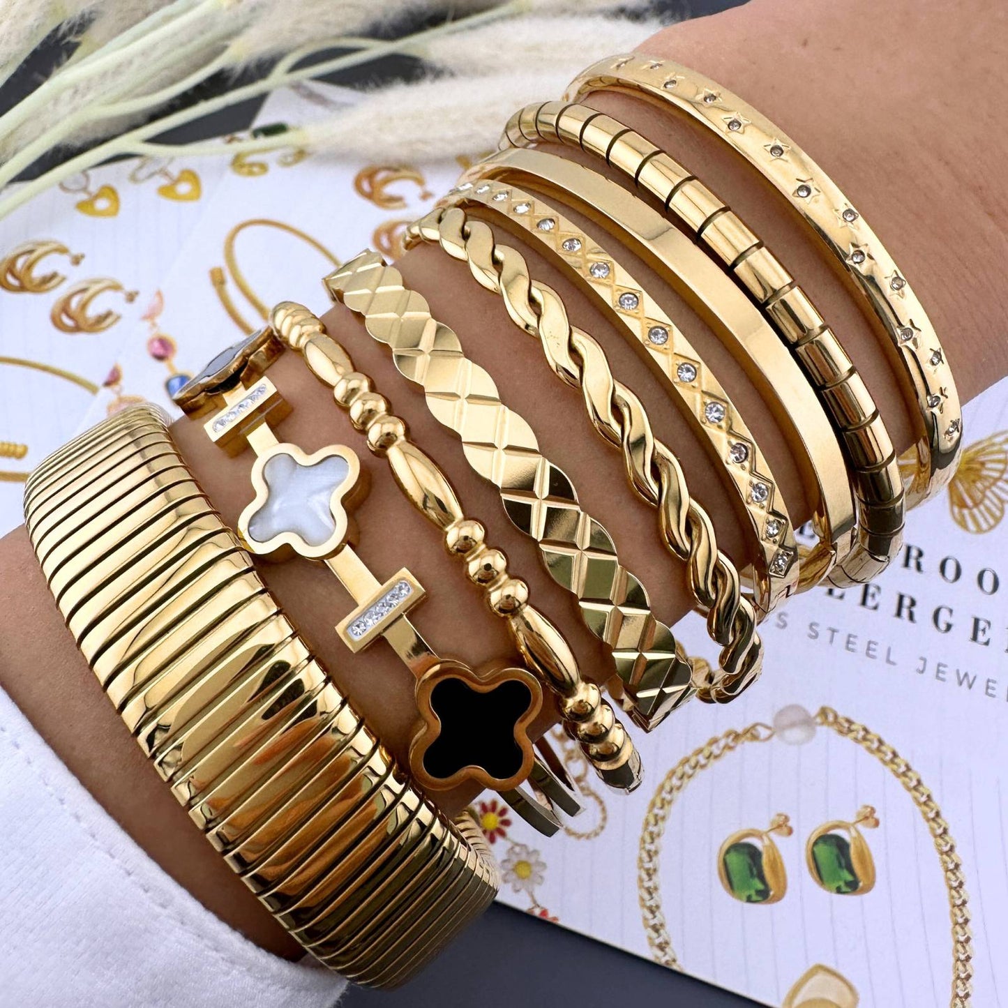 18K gold plated Stainless steel bracelet, Intensity 87413-0