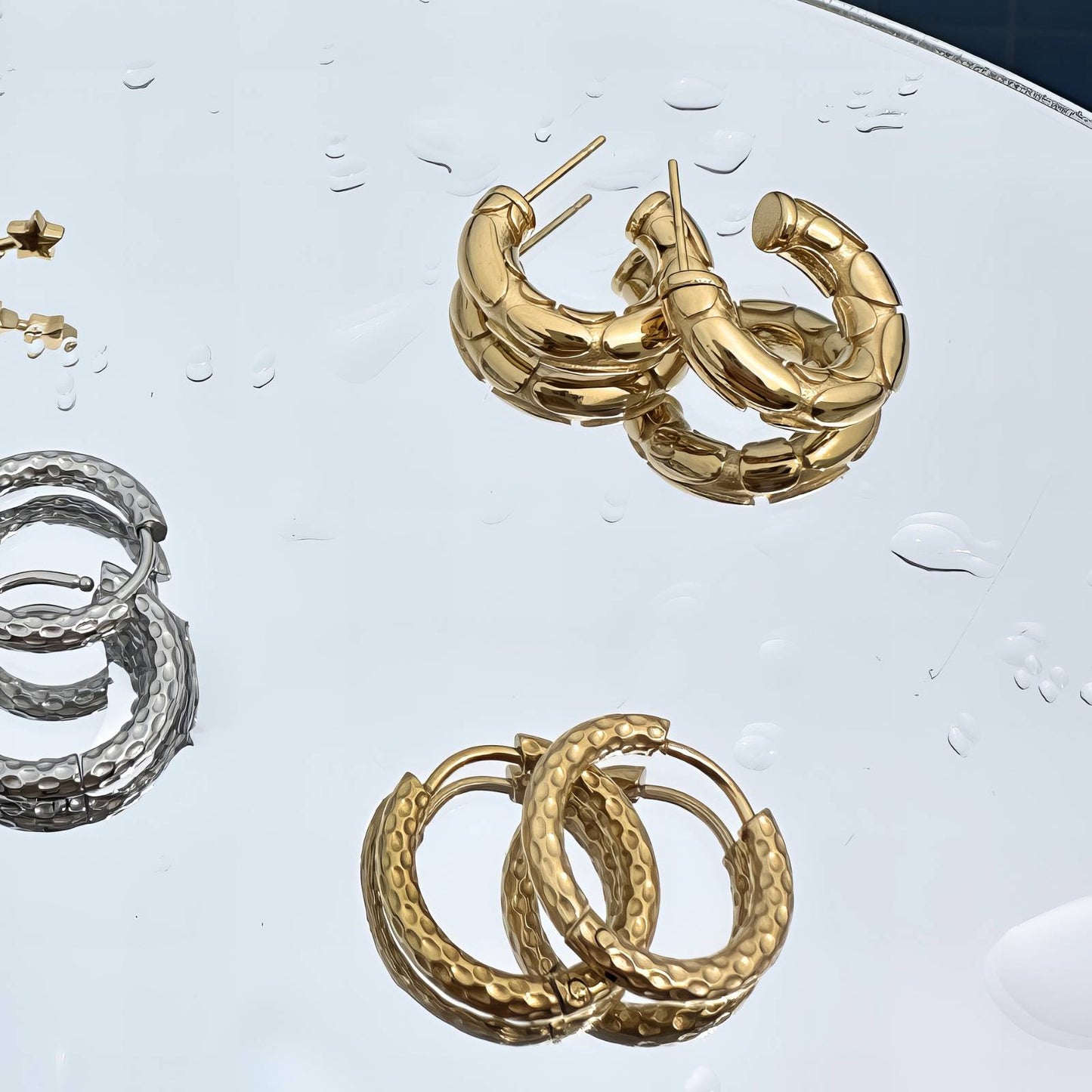 18K gold plated Stainless steel earrings, Intensity 88277-0