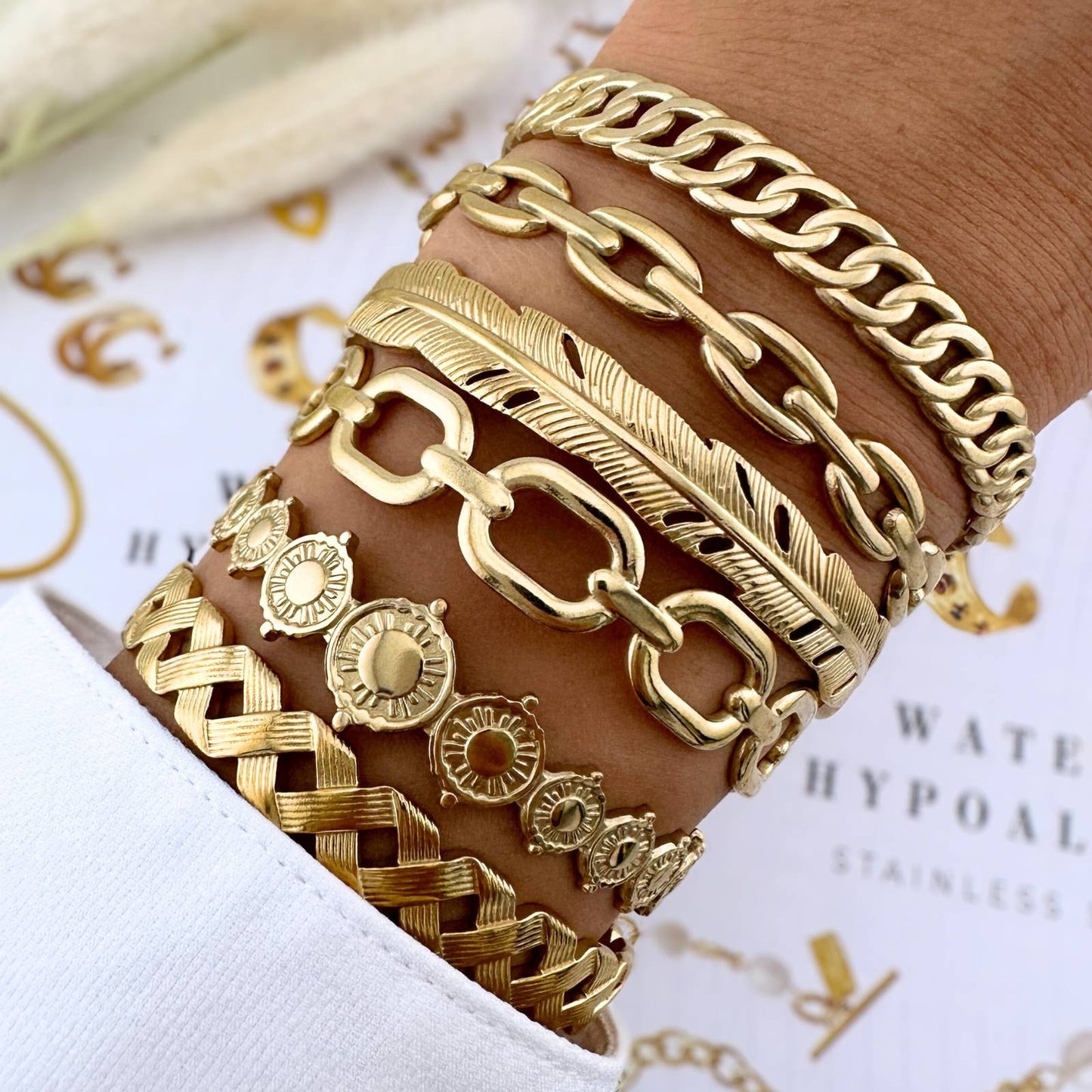 18K gold plated Stainless steel bracelet, Intensity 87654-0