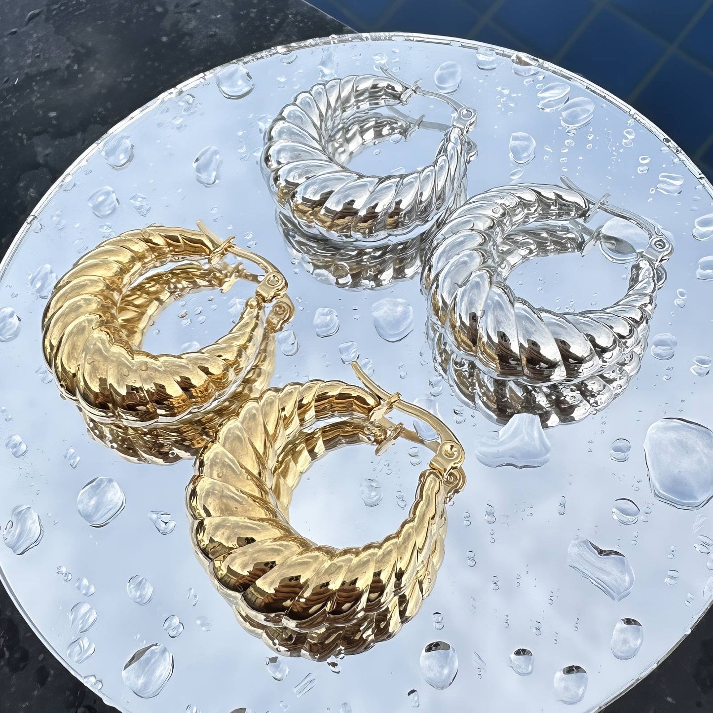 18K gold plated Stainless steel earrings, Intensity 88022-0