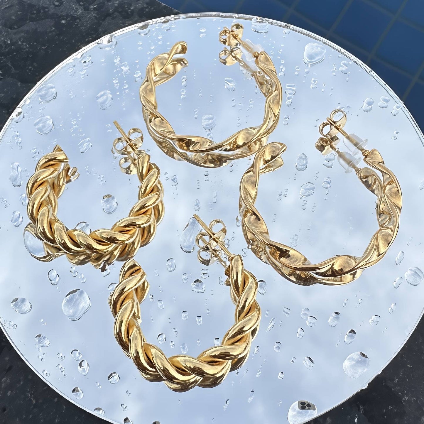 18K gold plated Stainless steel earrings, Intensity87247-0
