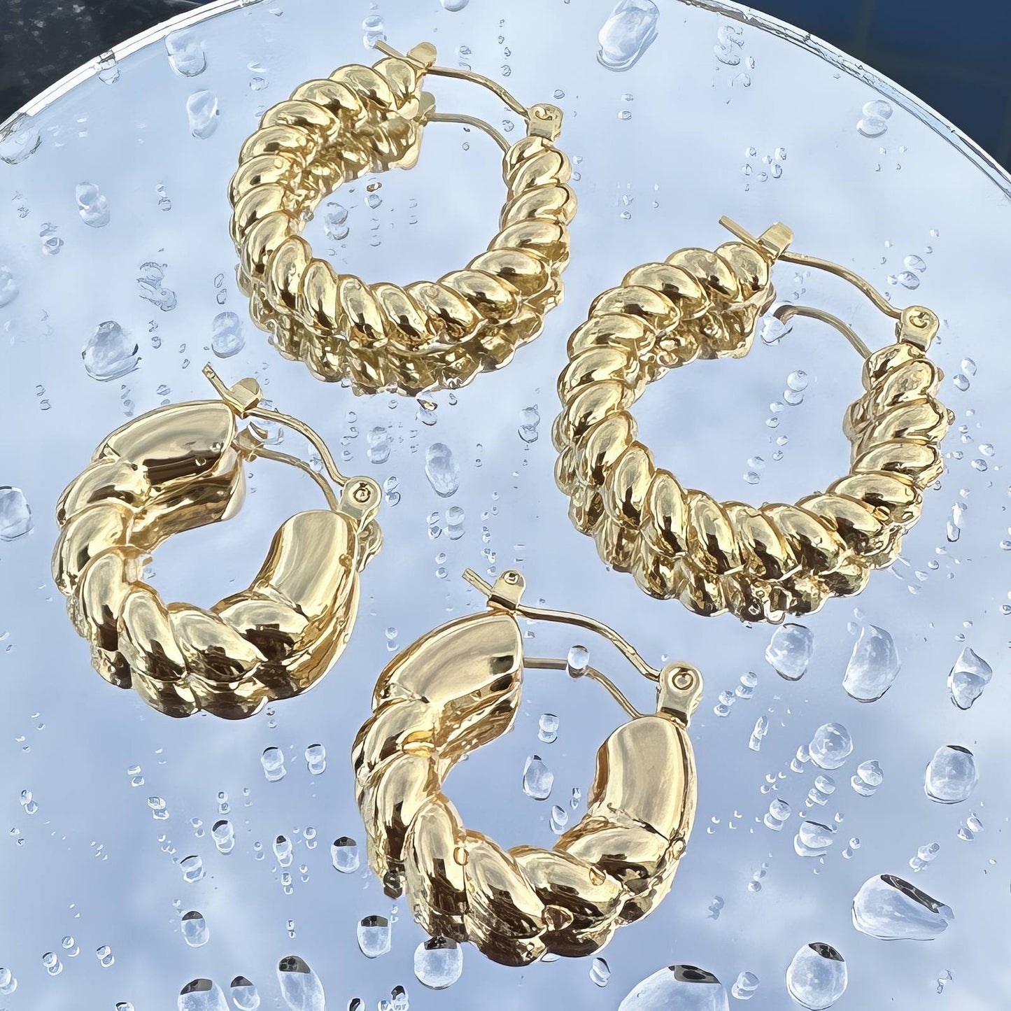 18K gold plated Stainless steel earrings, Intensity 88306-0