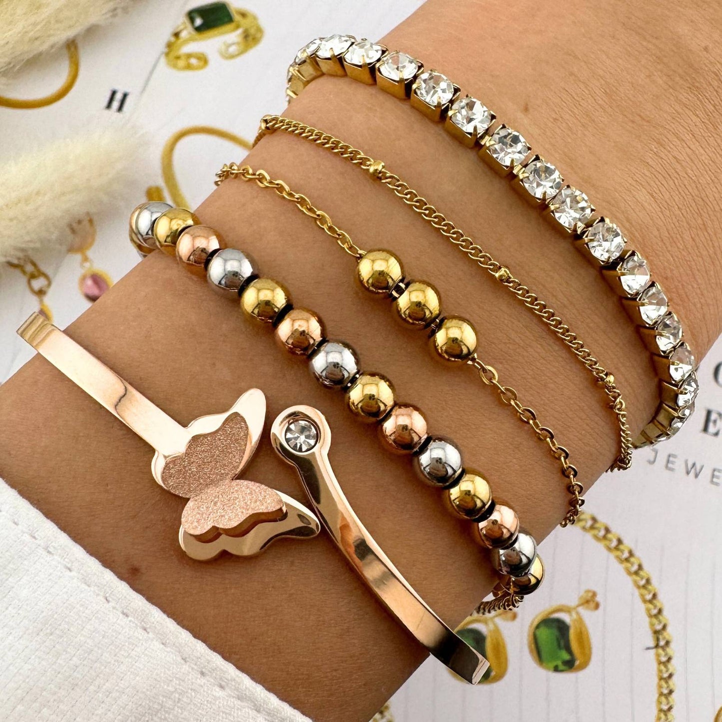 18K gold plated Stainless steel bracelet, Intensity 87166-0
