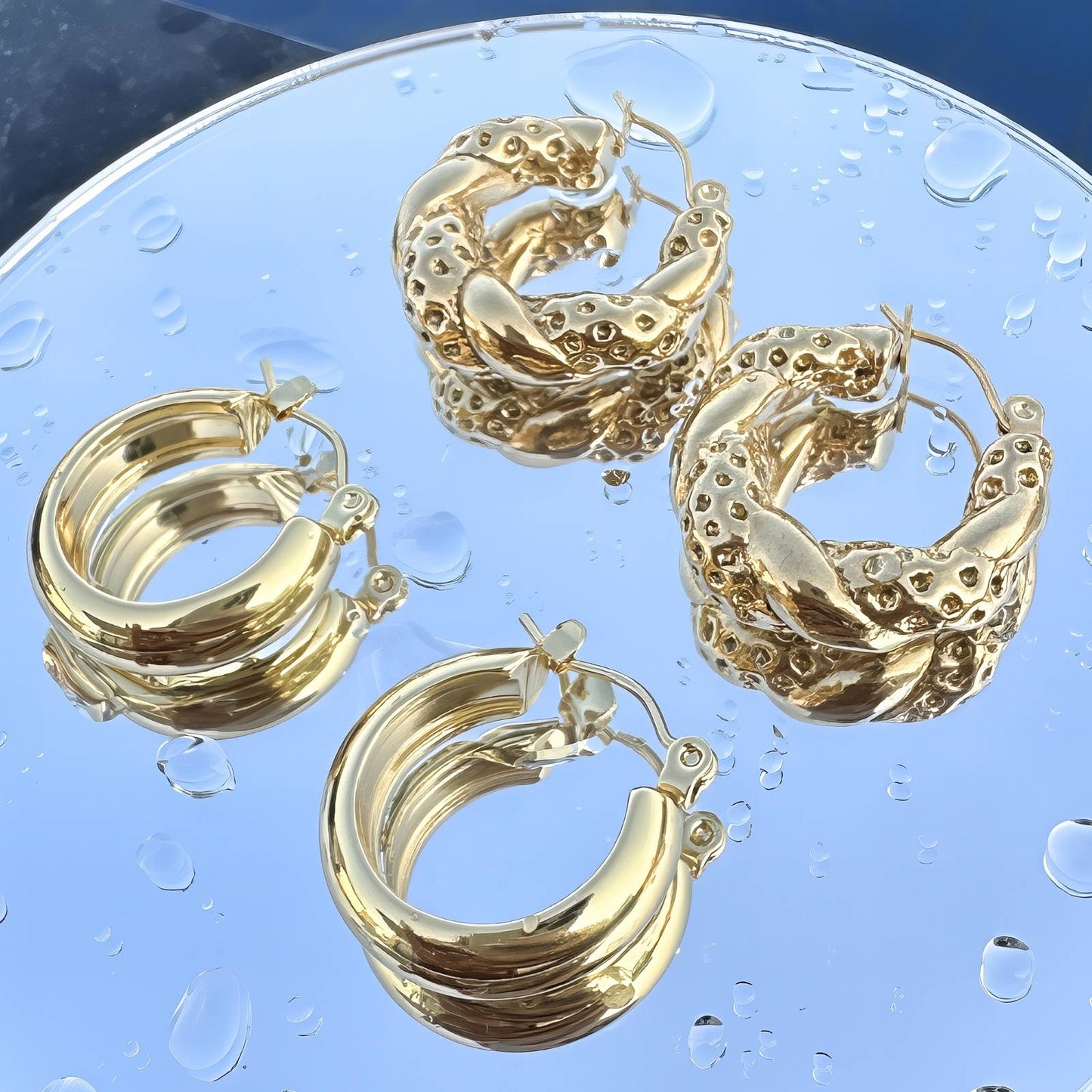 18K gold plated Stainless steel earrings, Intensity 88010-0