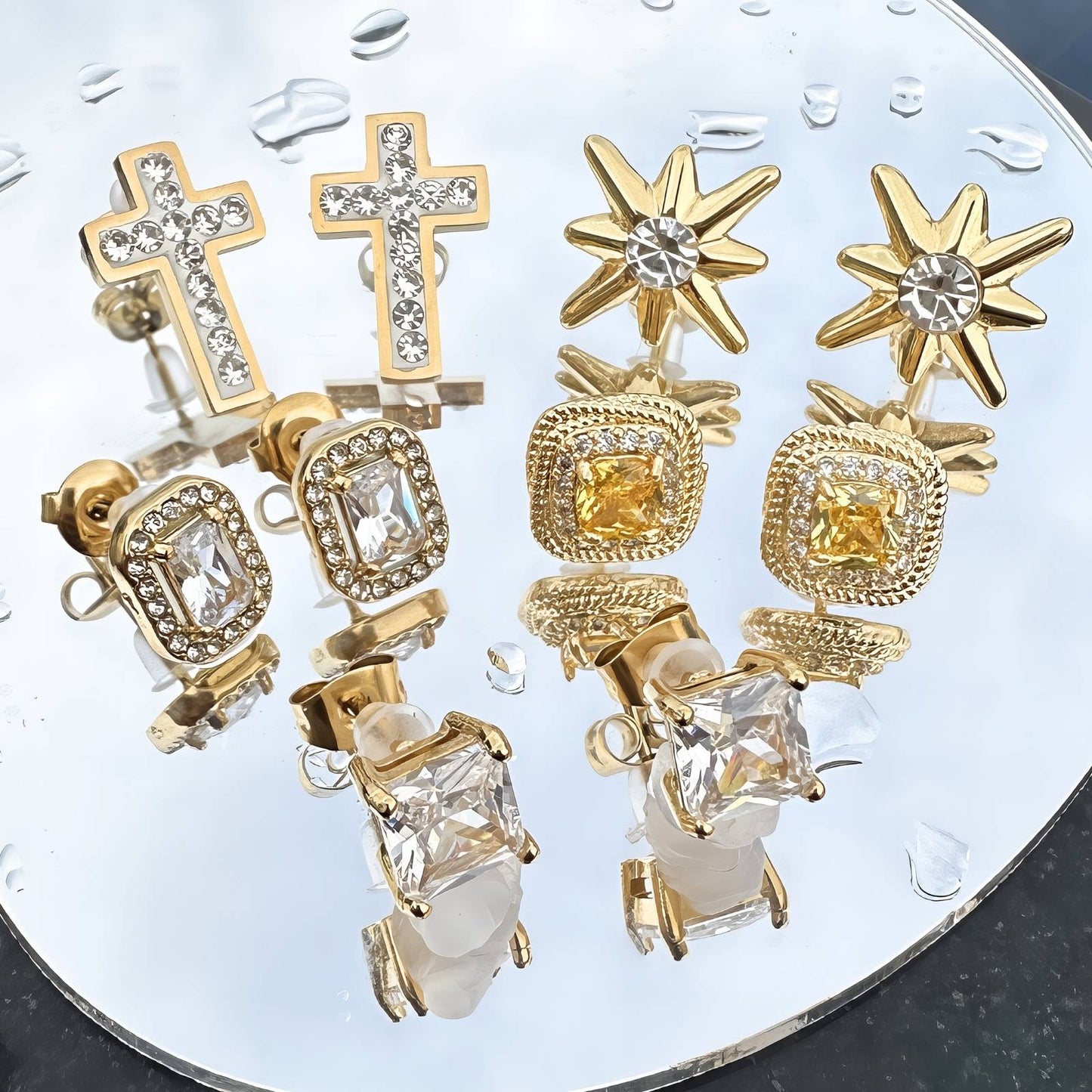 18K gold plated Stainless steel earrings, Intensity 87739-0