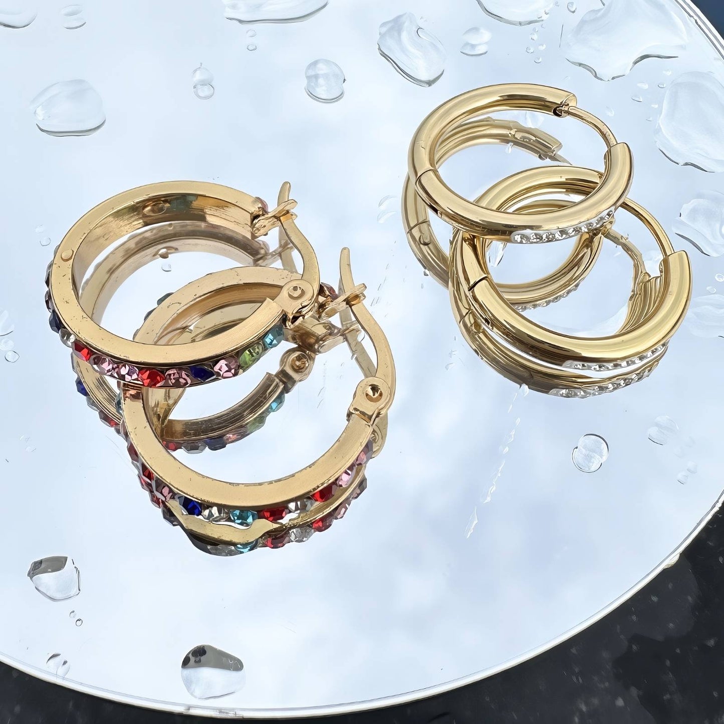 18K gold plated Stainless steel earrings, Intensity 88014-0