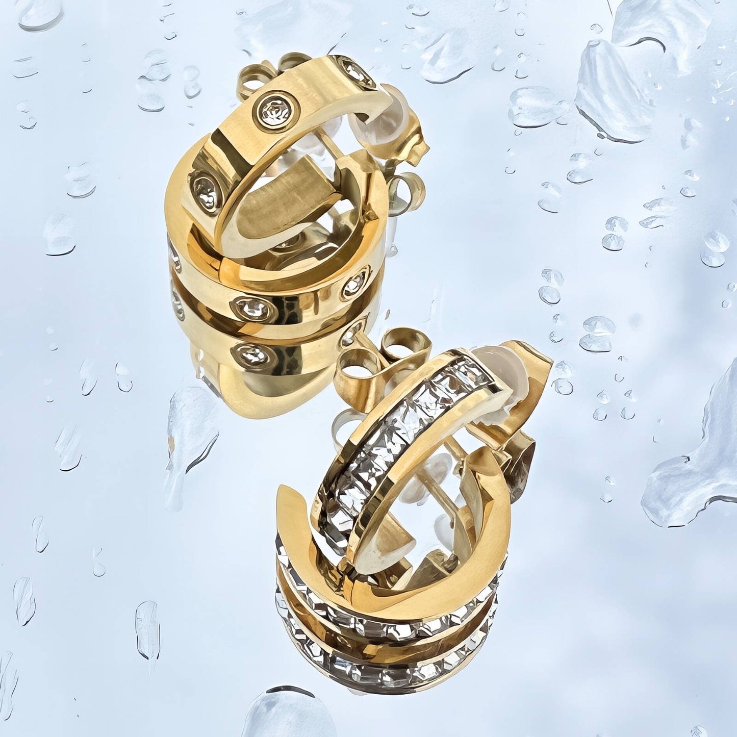 18K gold plated Stainless steel earrings, Intensity 88225-0