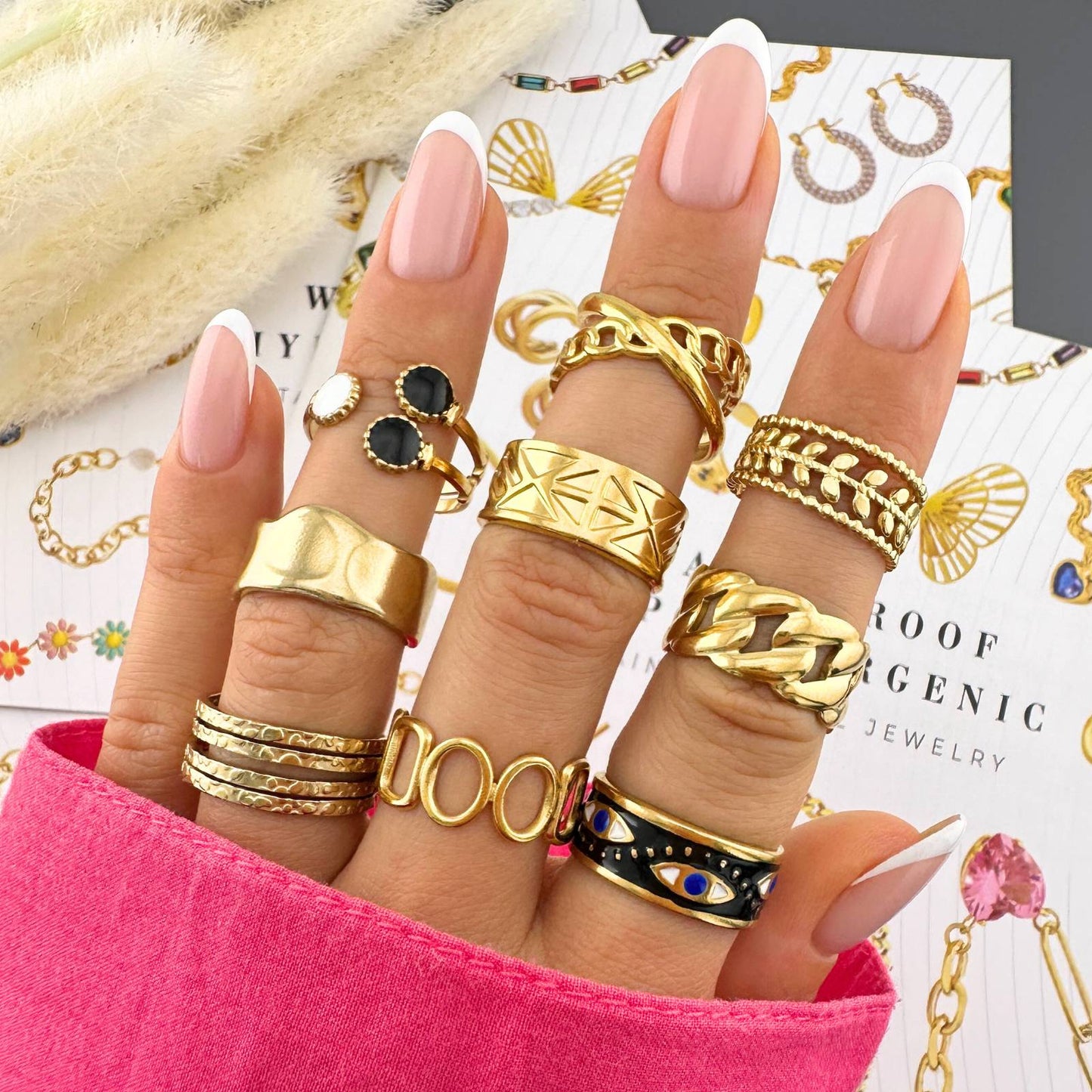 18K gold plated Stainless steel finger ring, Intensity87622-0-10