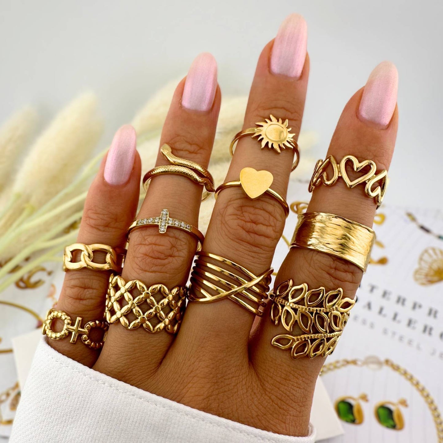 18K gold plated Stainless steel finger ring, Intensity 87086-0