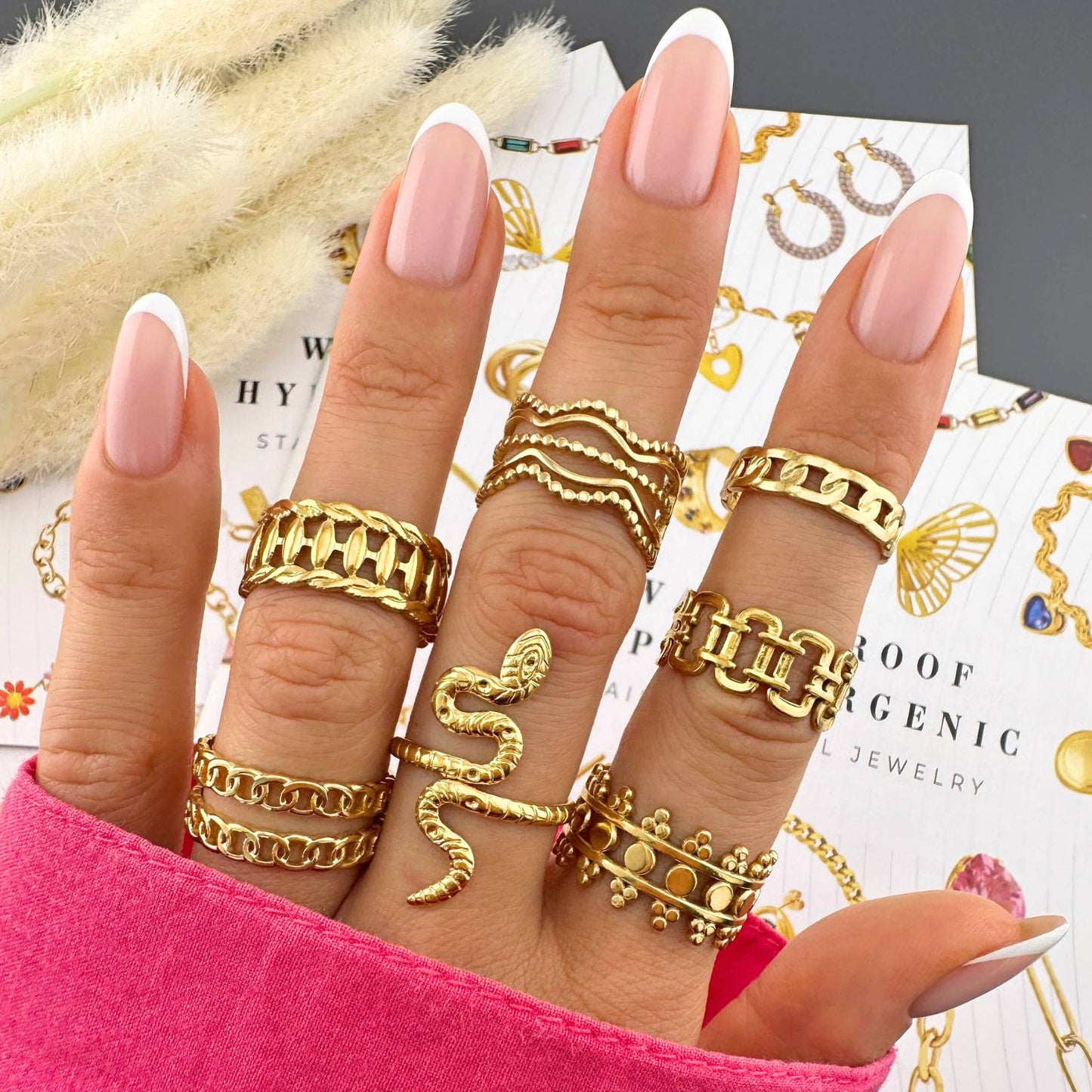 18K gold plated Stainless steel finger ring, Intensity 87640-0
