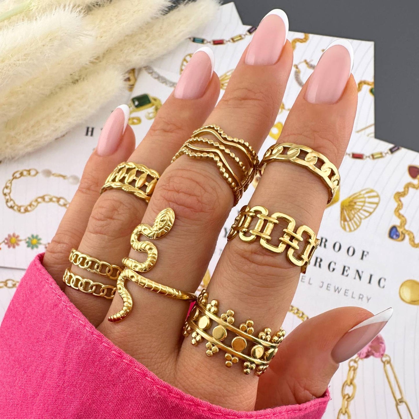 18K gold plated Stainless steel finger ring, Intensity 87640-0