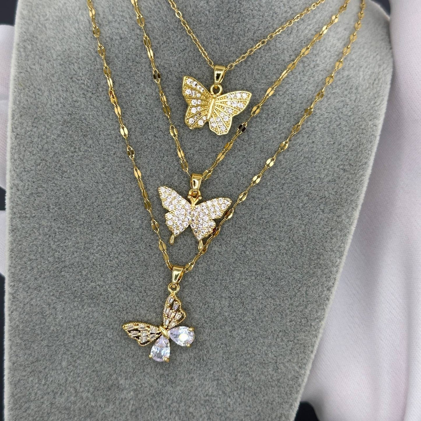 18K gold plated Stainless steel Butterfly necklace, Intensity 88250-0