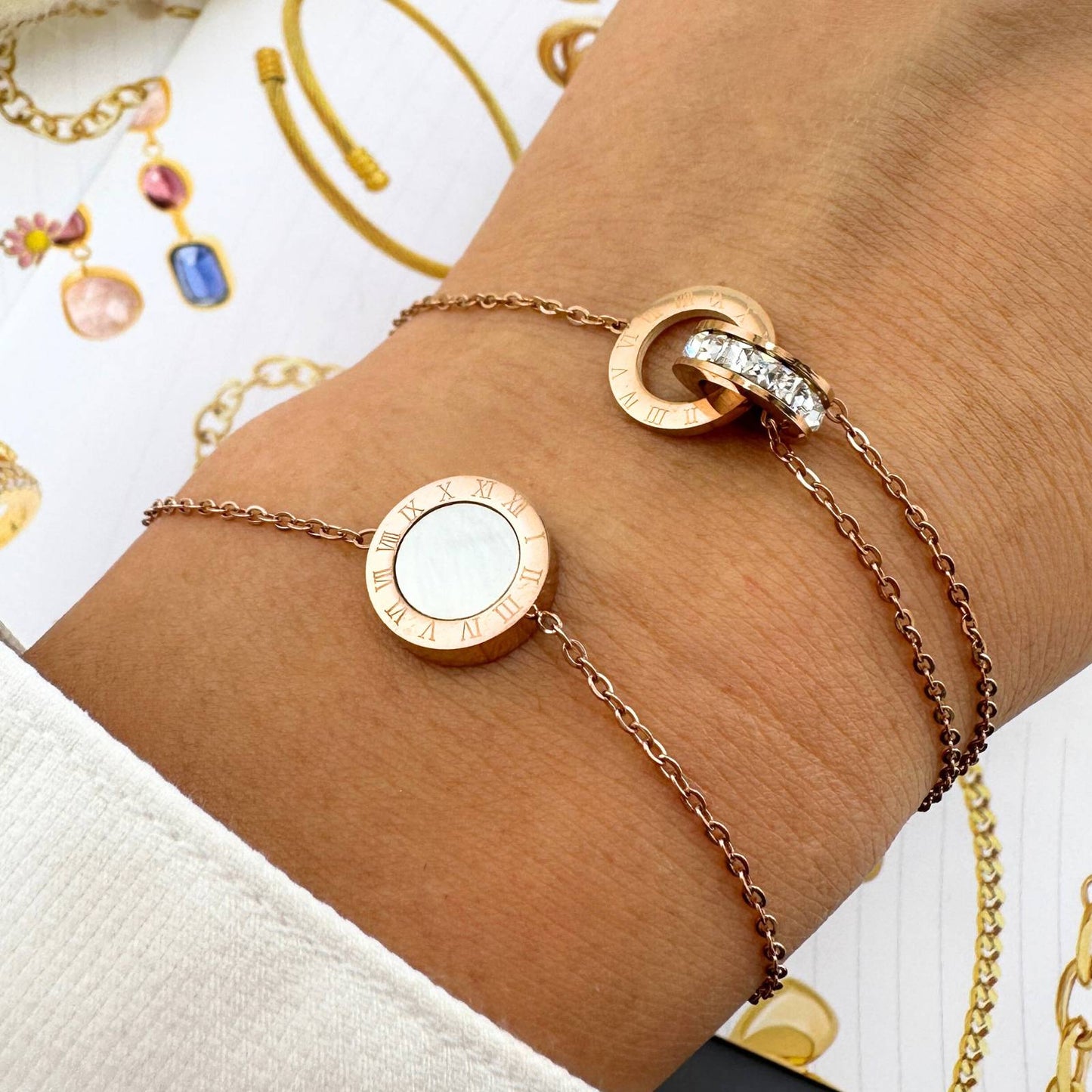 18K gold plated Stainless steel anklet, Ellis jewellery 88370-0