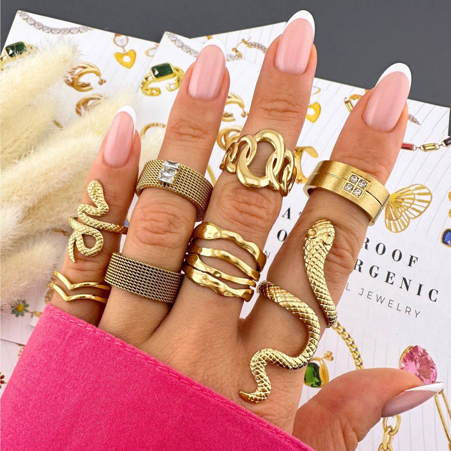 18K gold plated Stainless steel finger ring, Intensity 87601-0-7