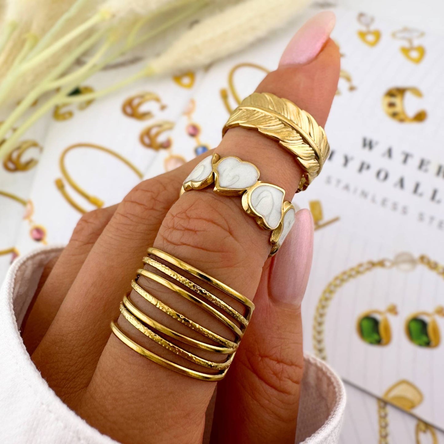 18K gold plated Stainless steel finger ring, Intensity 87116-0
