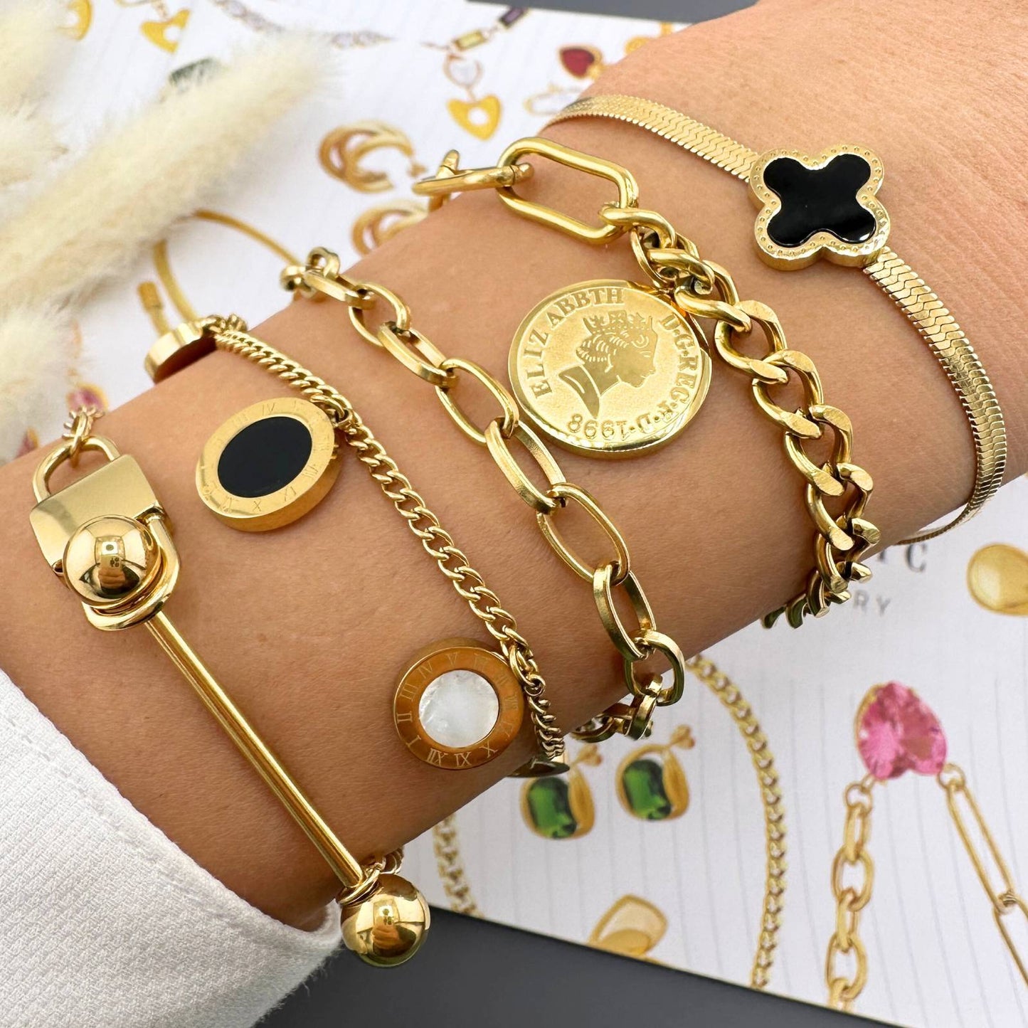 18K gold plated Stainless steel bracelet, Intensity 87400-0