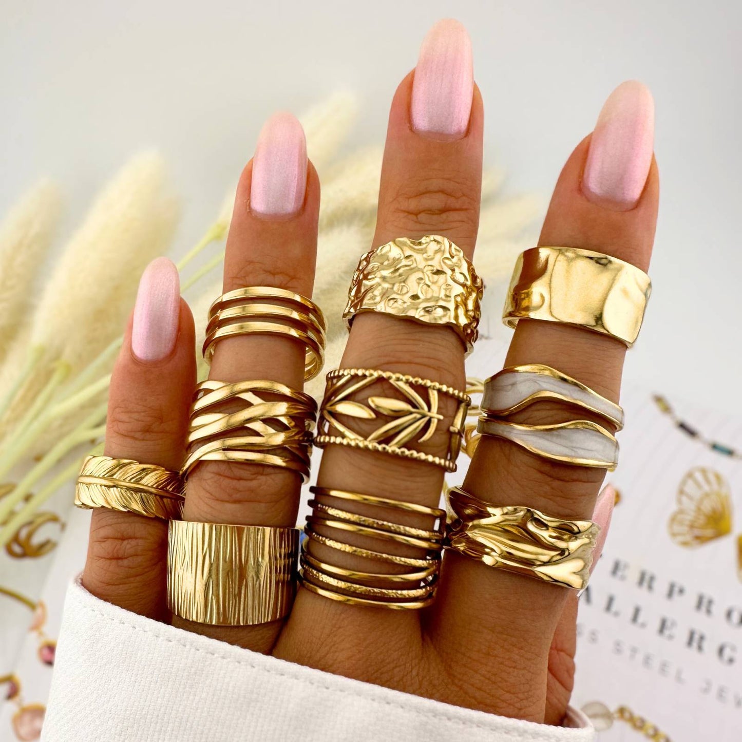 18K gold plated Stainless steel finger ring, Intensity 87110-0-6.5