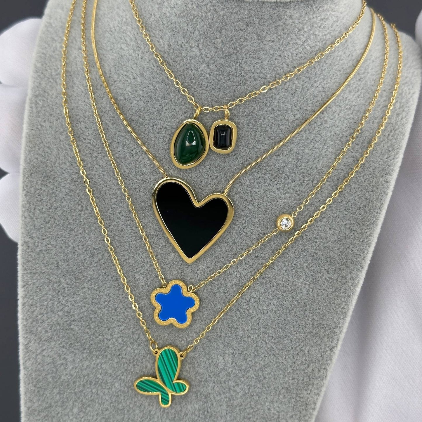 18K gold plated Stainless steel Butterfly necklace, Intensity 88426-0
