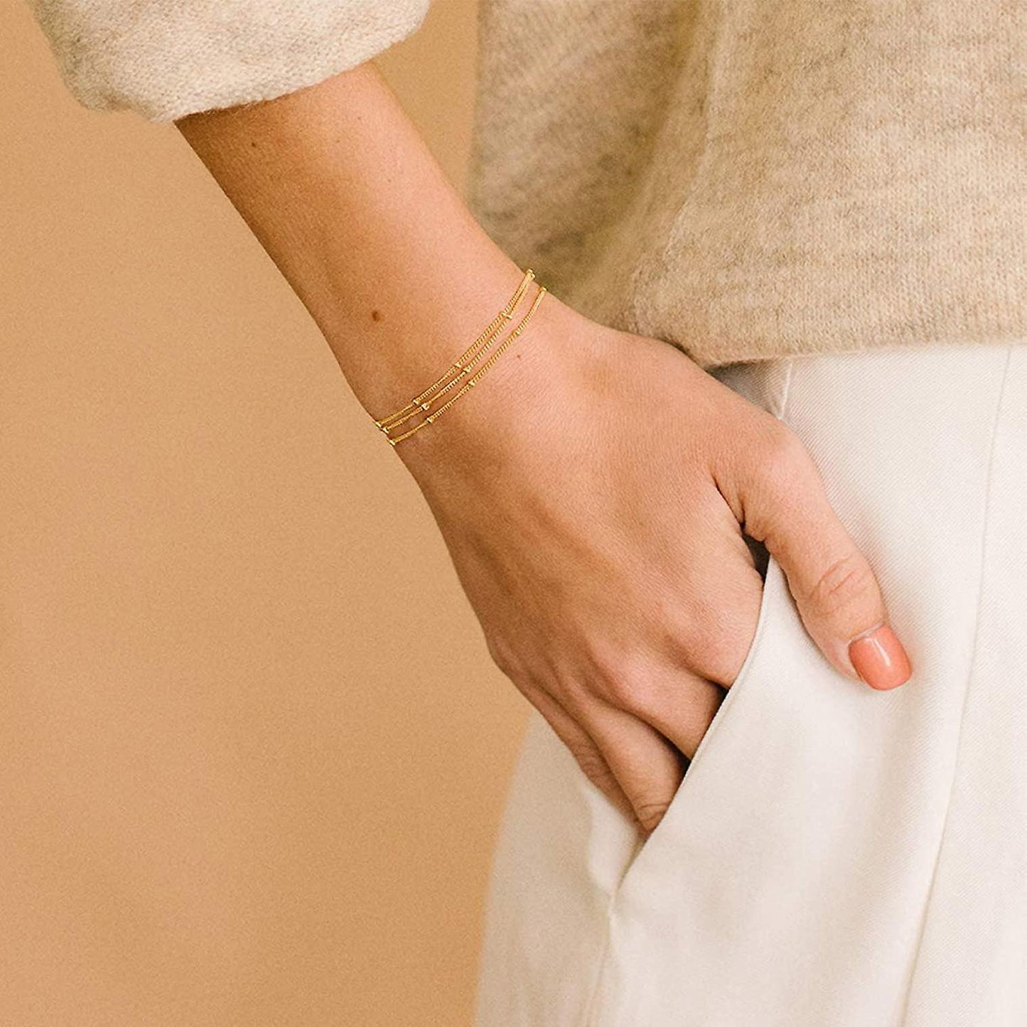 18K gold plated Stainless steel bracelet, Intensity 87140-0