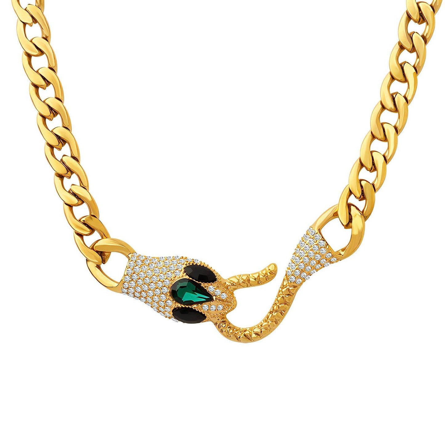 18K gold plated Stainless steel Snake necklace, Intensity 85262-4