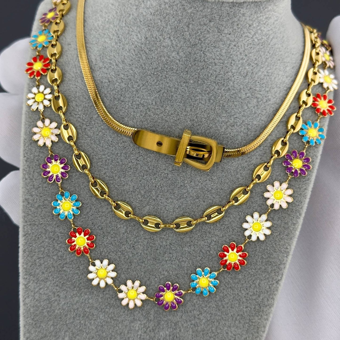 18K gold plated Stainless steel necklace, Intensity 87349-0