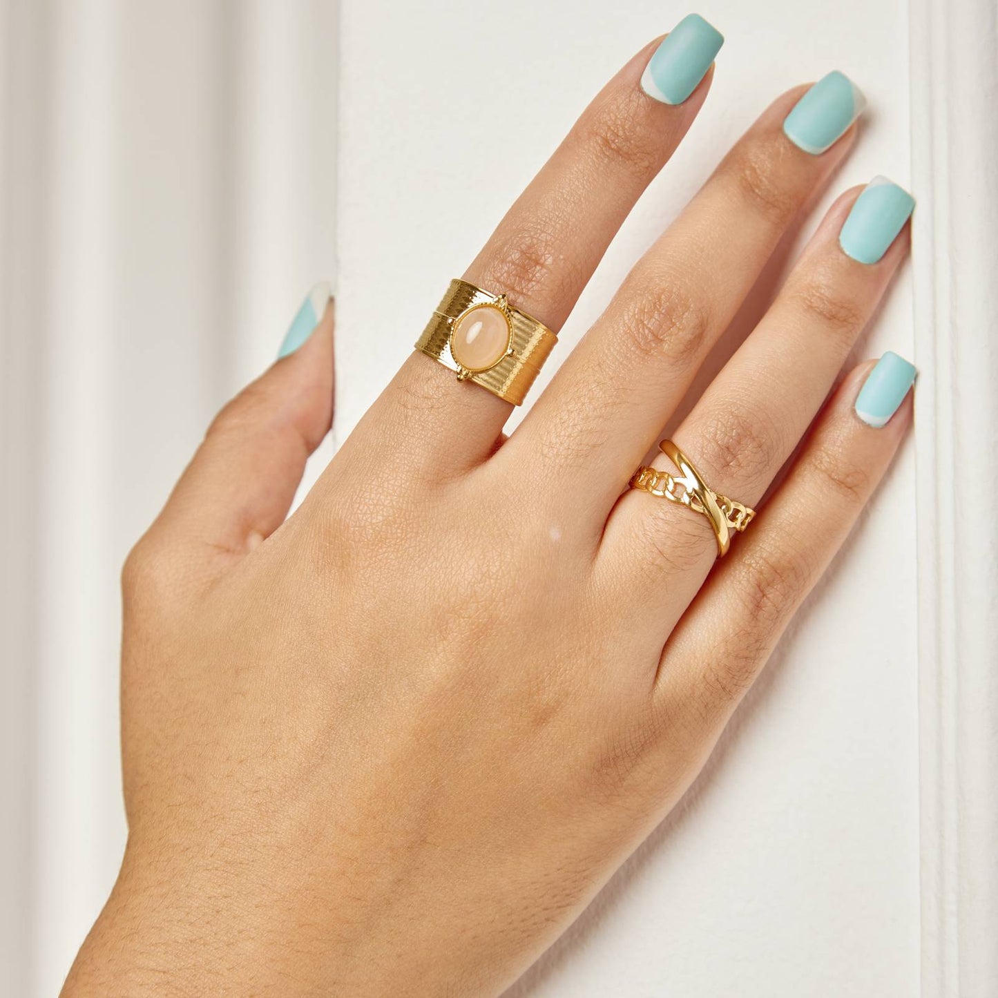 18K gold plated Stainless steel finger ring, Intensity 87096-0-7