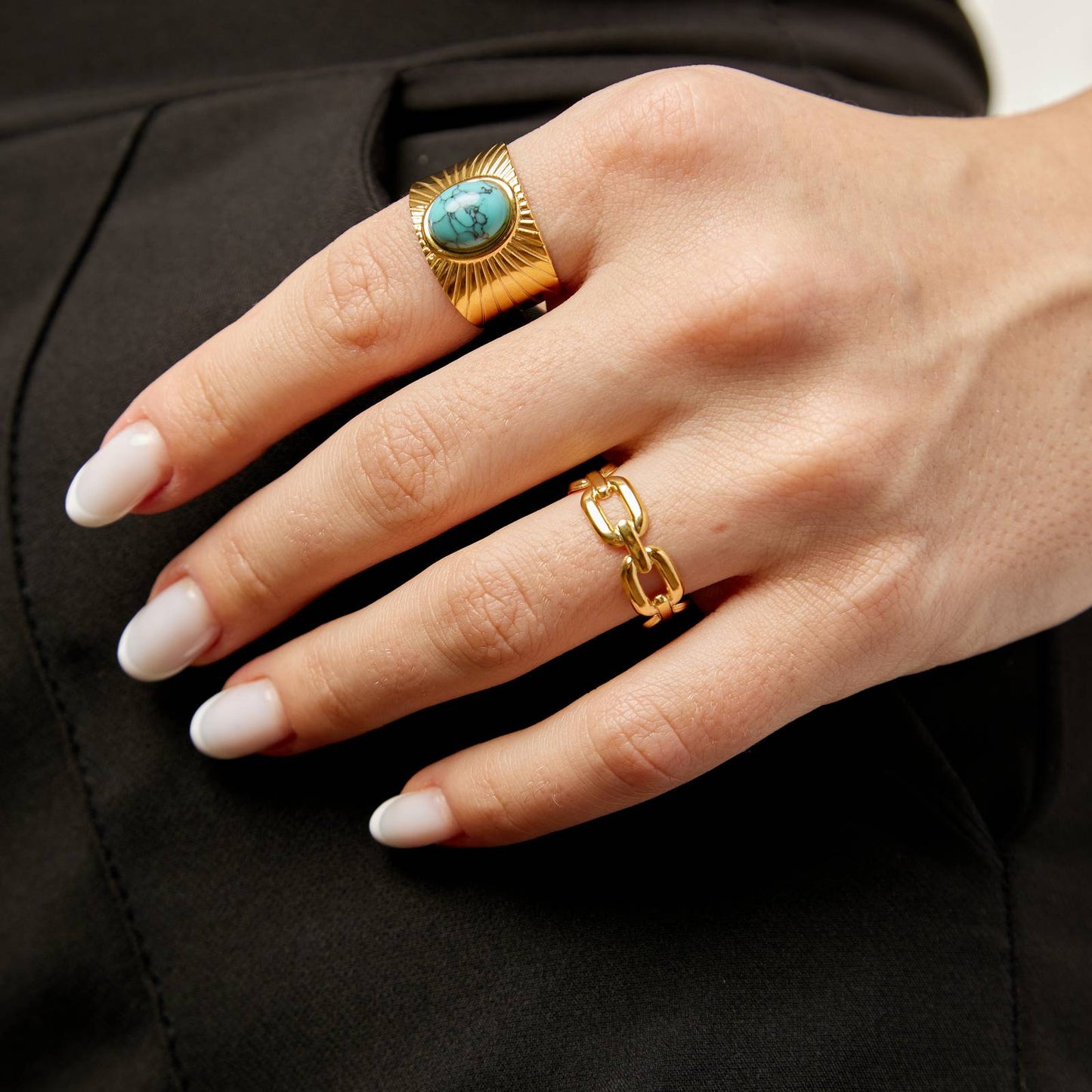 18K gold plated Stainless steel finger ring, Intensity 87387-0