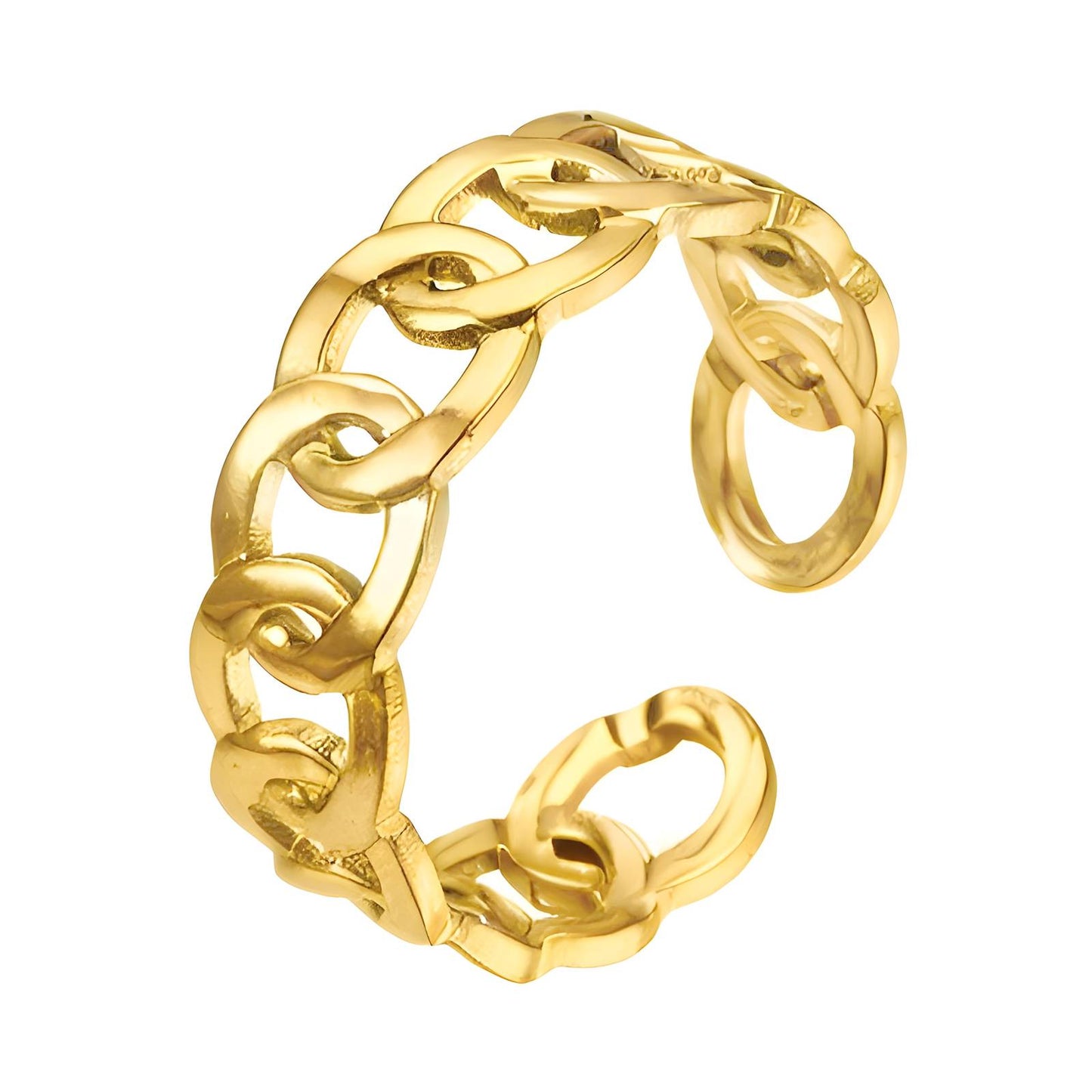18K gold plated Stainless steel finger ring, Intensity87089-0