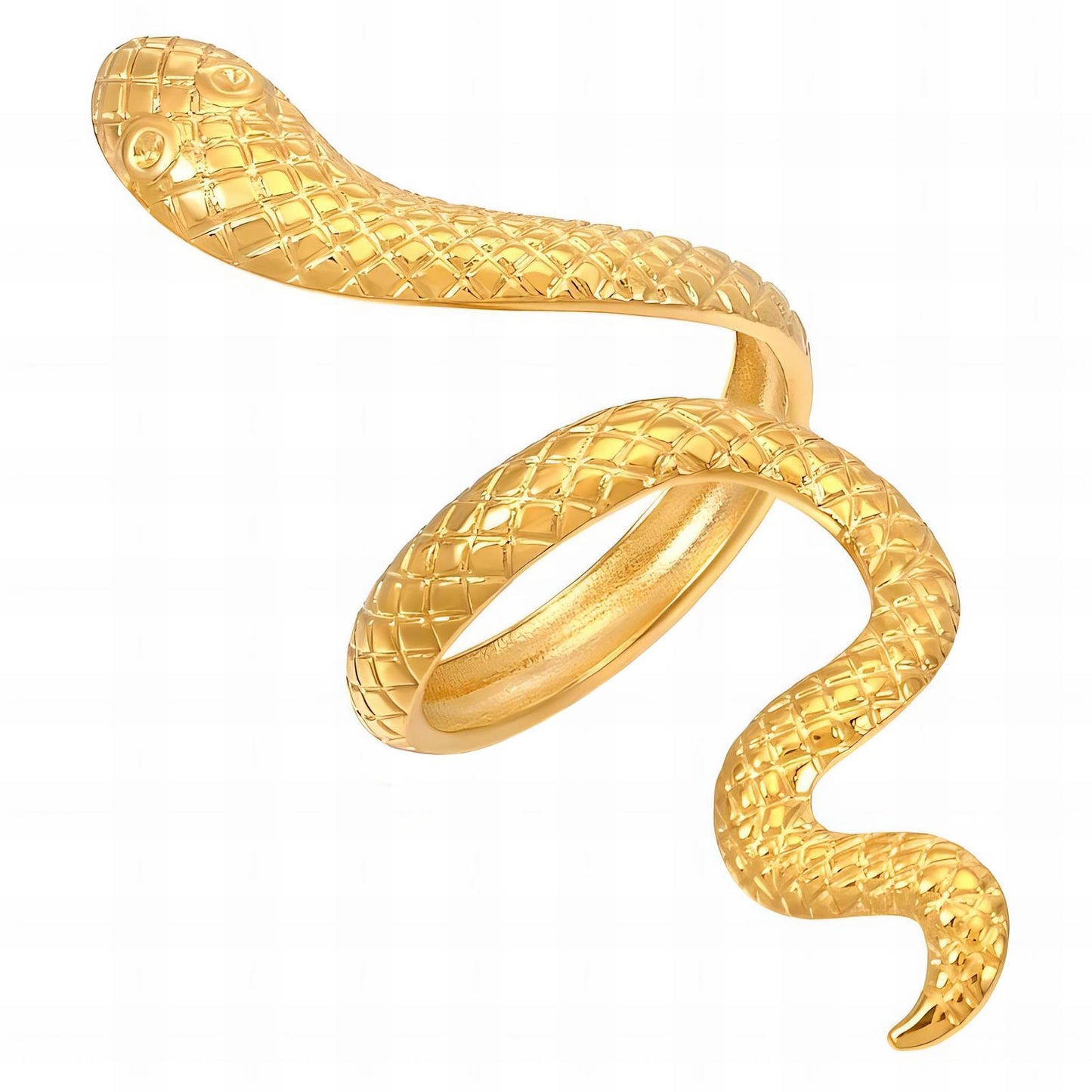 18K gold plated Stainless steel Snake finger ring, Intensity 87106-0-8