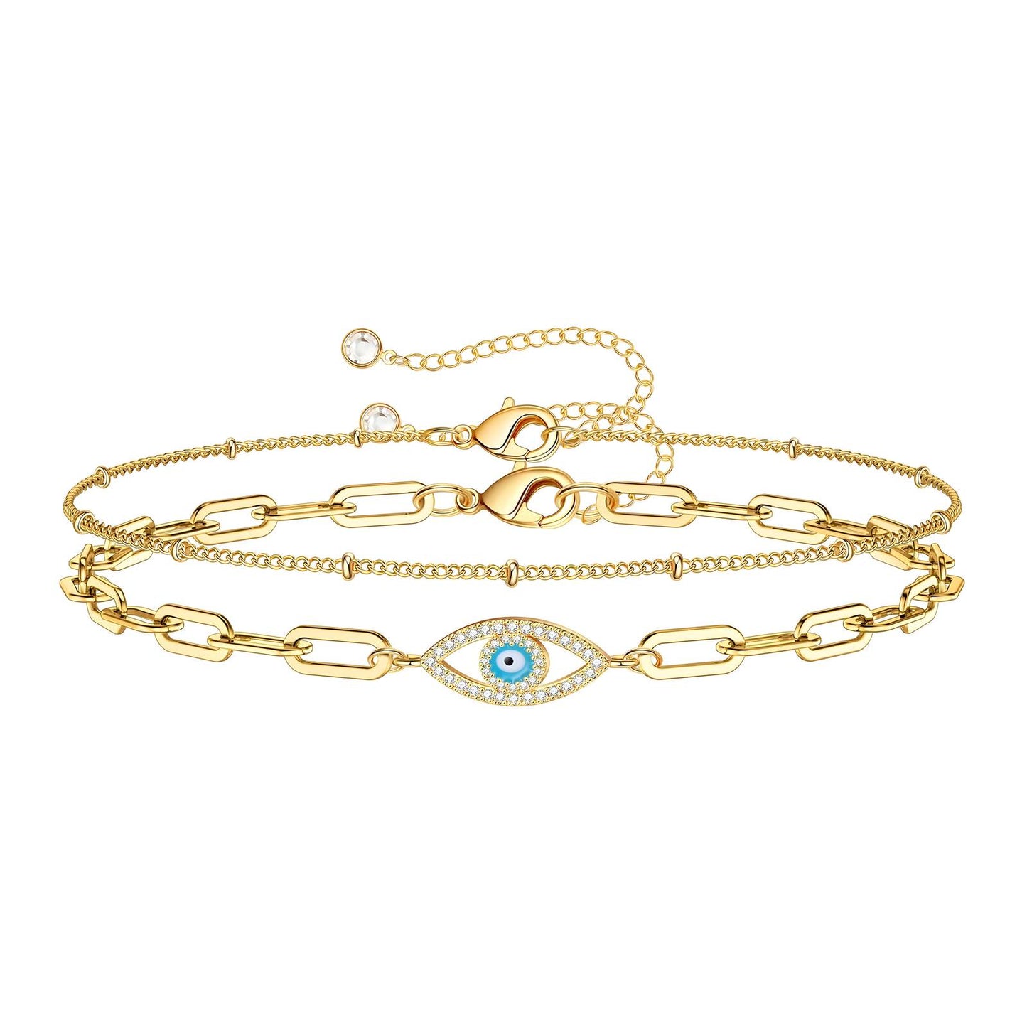 18K gold plated Stainless steel Evil Eye bracelet, Intensity 87173-0