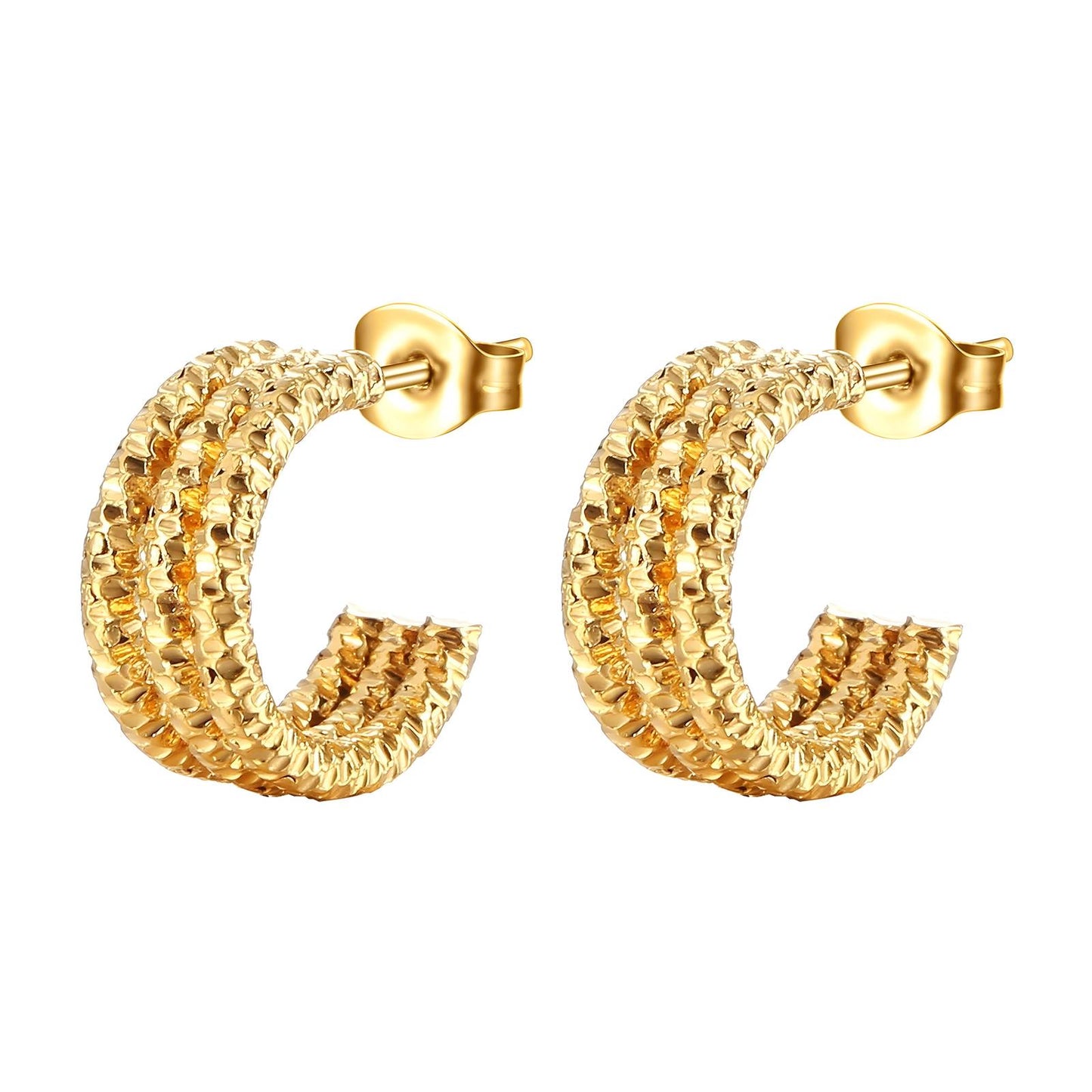 18K gold plated Stainless steel earrings, Intensity 87233-0