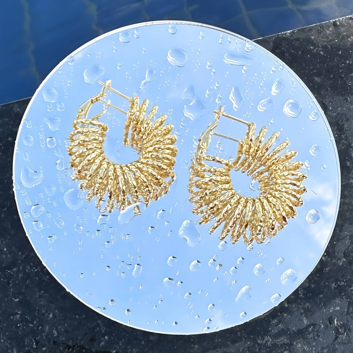 18K gold plated Stainless steel Spiral earrings, Intensity 87248-0