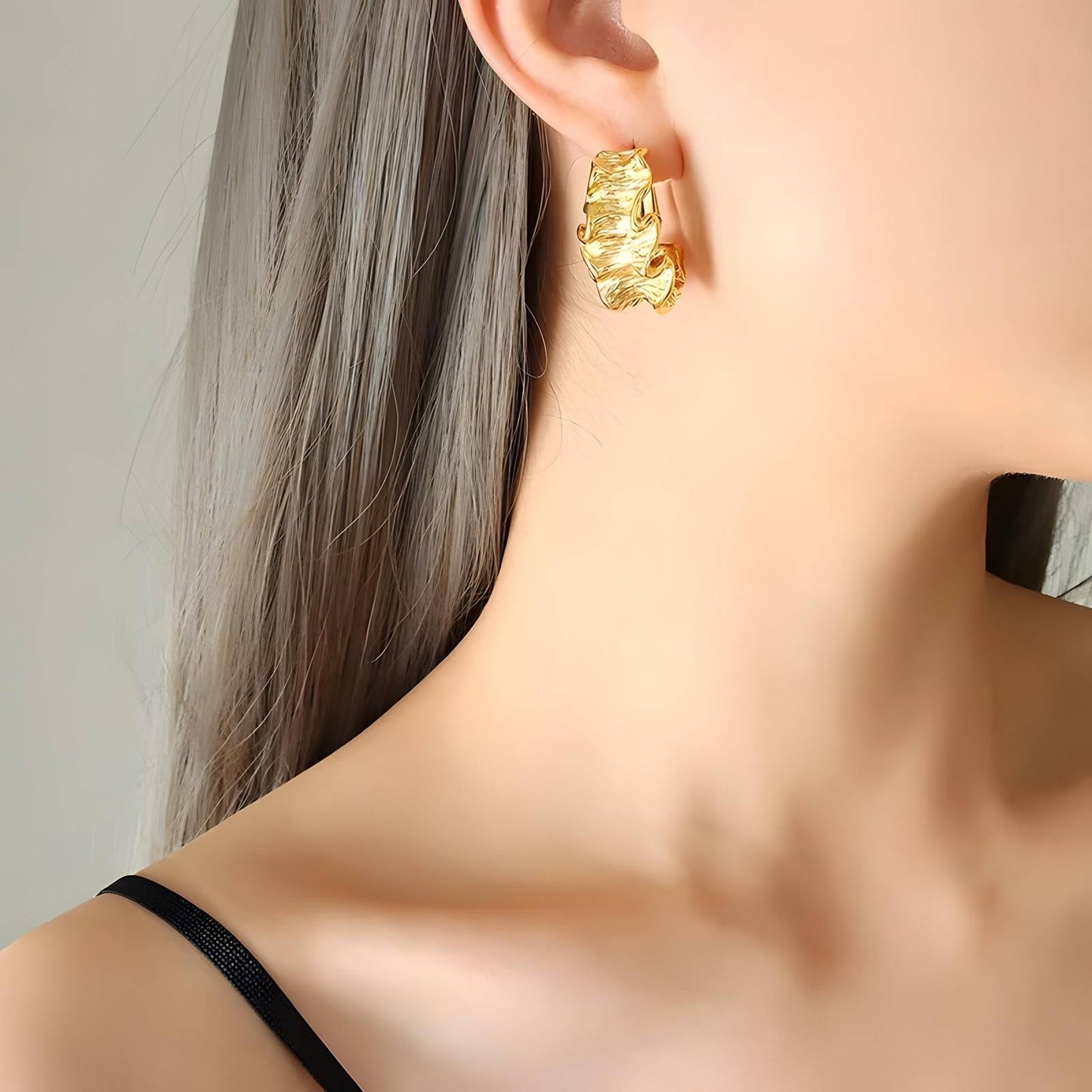 18K gold plated Stainless steel earrings, Intensity 87268-0