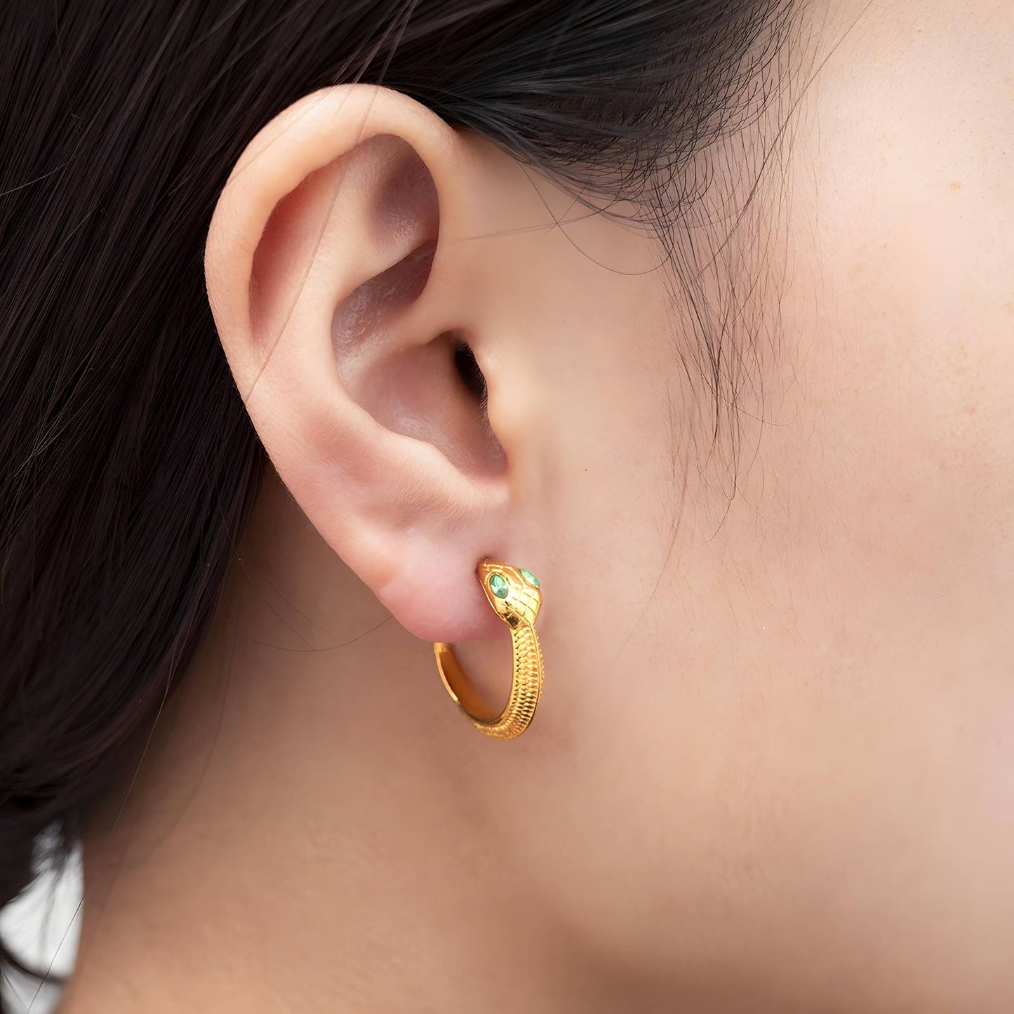 18K gold plated Stainless steel Snakes earrings, Intensity 87279-0