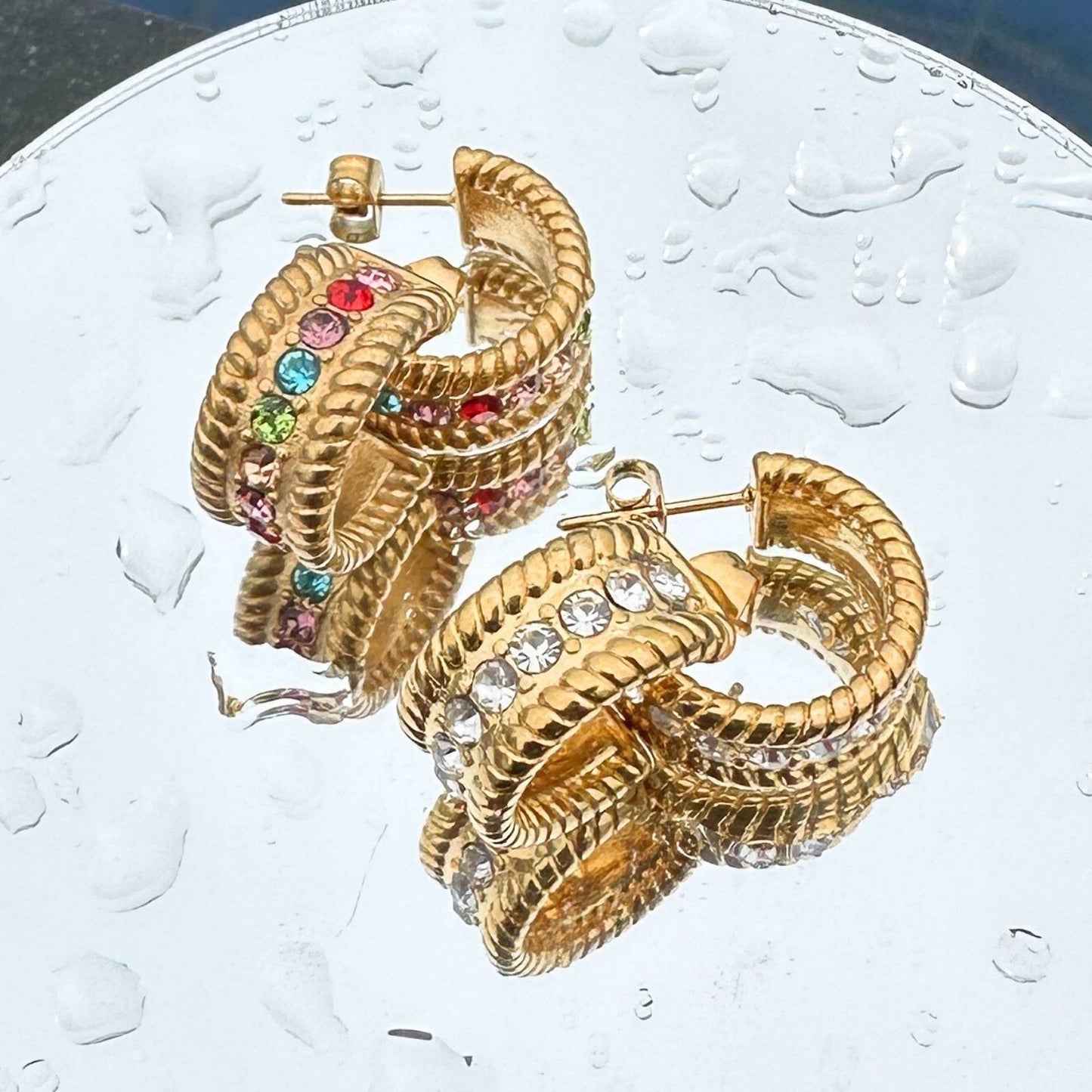 18K gold plated Stainless steel earrings, Intensity 87280-0