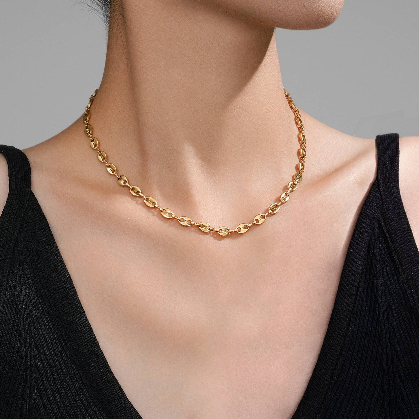 18K gold plated Stainless steel necklace, Intensity 87349-0