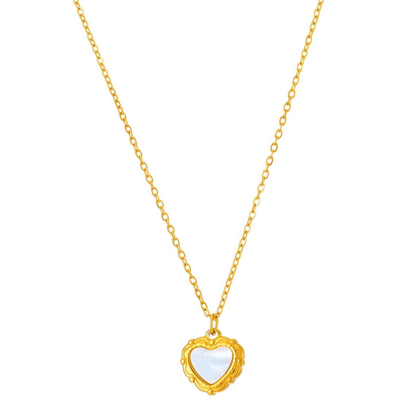 18K gold plated Stainless steel Hearts necklace, Intensity 87818-0